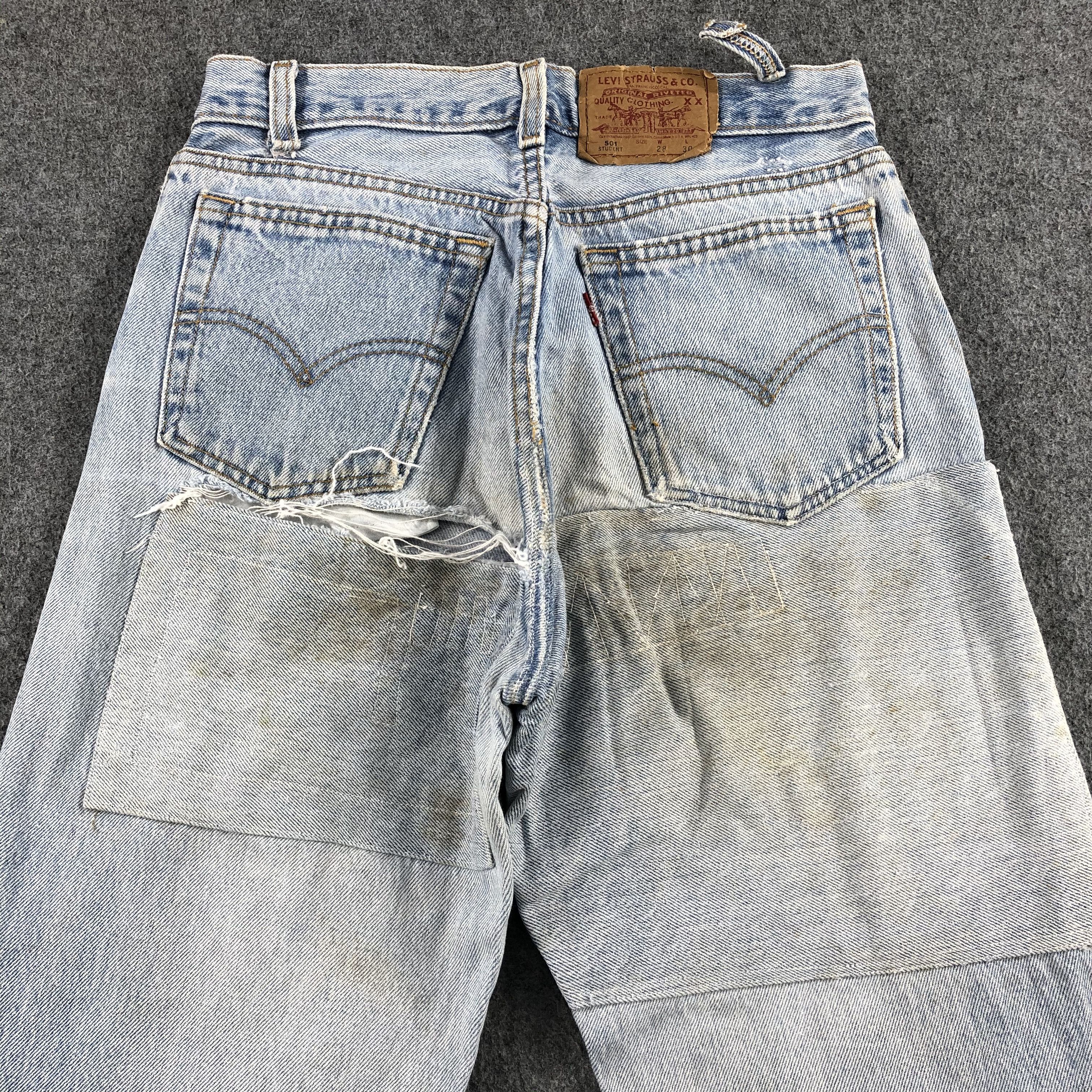 Levi's Vintage 90s Light Wash Levis 501 Jeans-J1478 Size US 28 / EU 44 - 4 Thumbnail