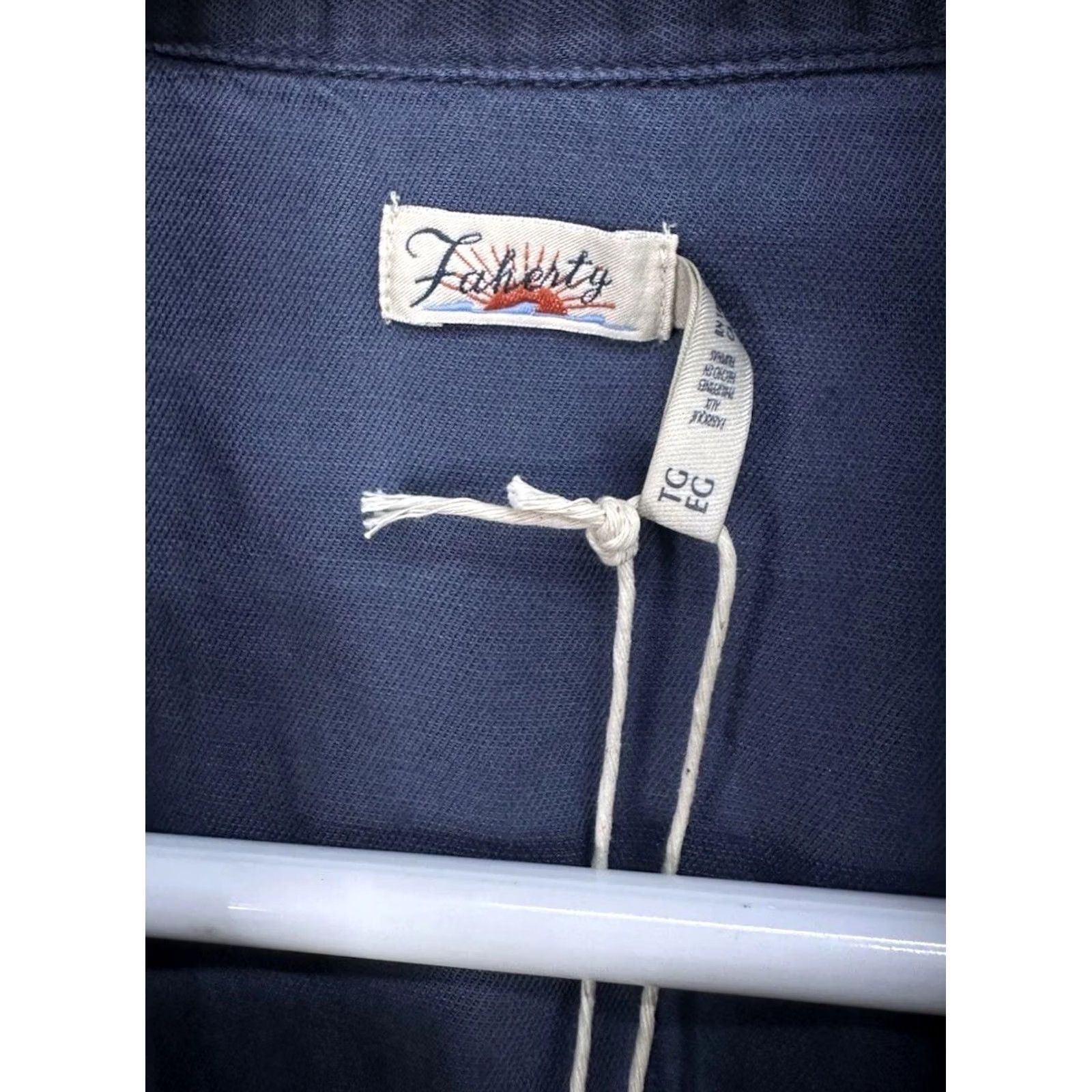 Faherty VINTAGE Faherty Arlie Shirtdress Navy Blazer Linen Tencel Belted Pockets XL Blue Womens Shirt Dress Linen Belted 80s/90s? Size XL / US 12-14 / IT 48-50 - 5 Thumbnail