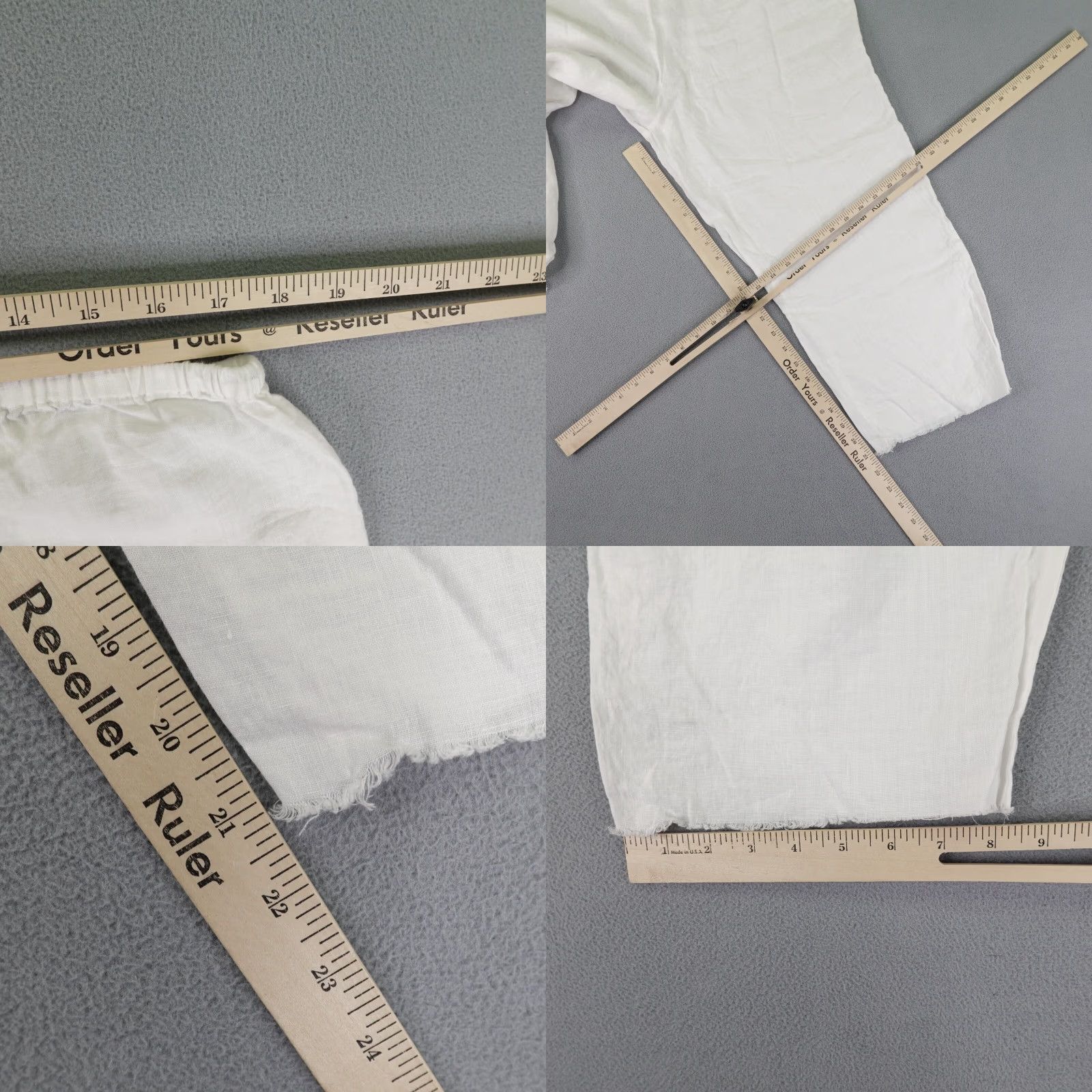 Eileen Fisher VINTAGE Eileen Fisher Pants Women Large White Linen Wide-Leg Cropped Bohemian Inseam 21in Regular Size 36" / US 14 / IT 50 - 8 Thumbnail