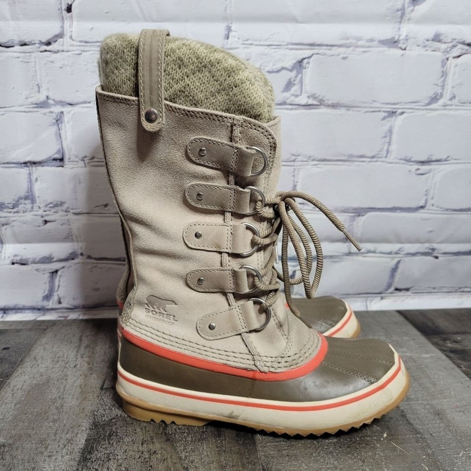 SOREL Sorel Joan of Artic Knit Winter Fossil Boots, size 6 Size US 6 / IT 36 - 3 Thumbnail