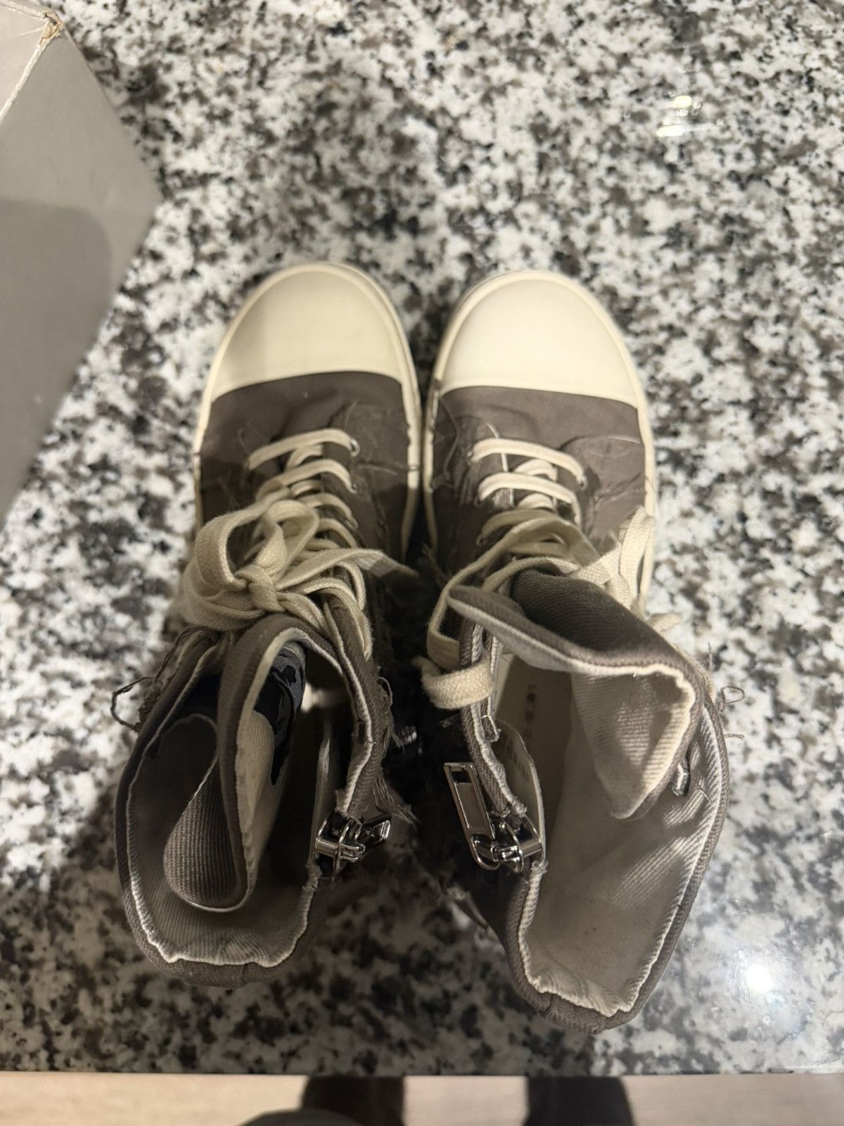 Rick Owens Rick Owens DRKSHDW distressed high-top sneakers Size US 10.5 / EU 43-44 - 13 Thumbnail
