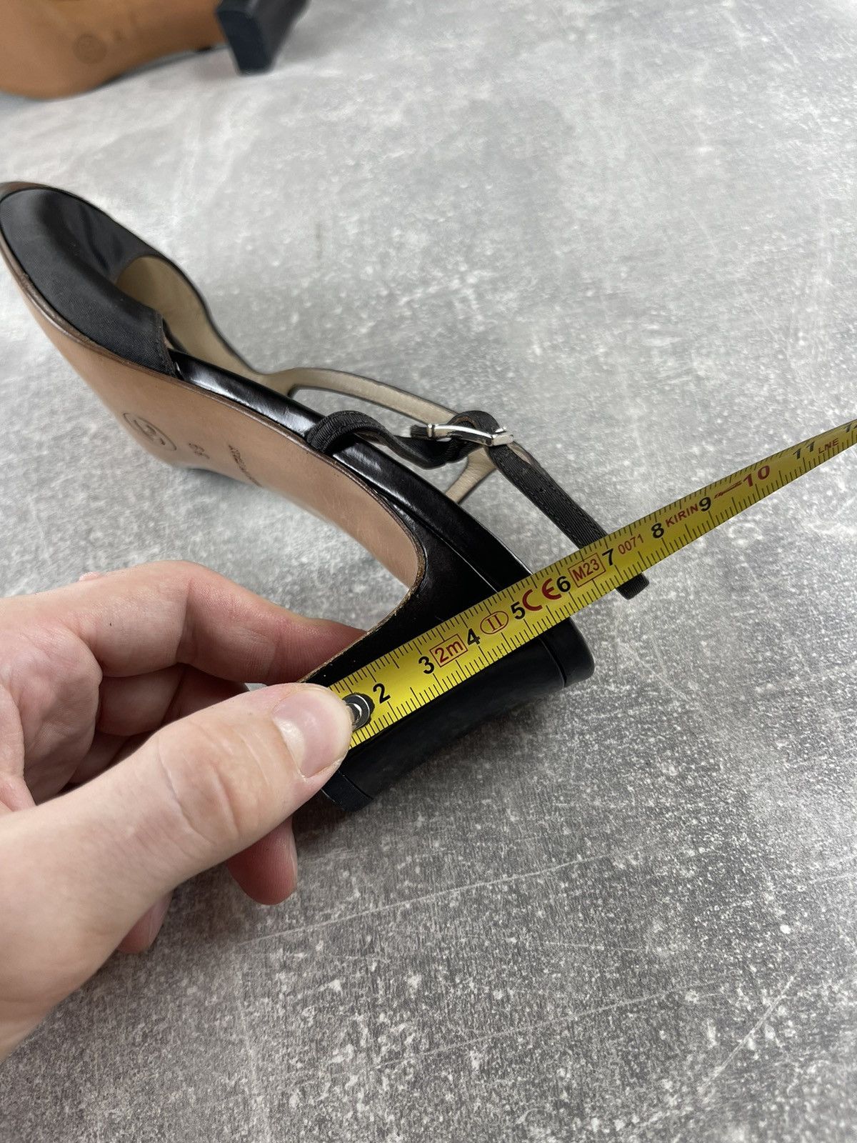 Chanel CHANEL Slingback Pumps 90s Grosgrain Leather Heels Shoes Size US 9 / IT 39 - 11 Thumbnail
