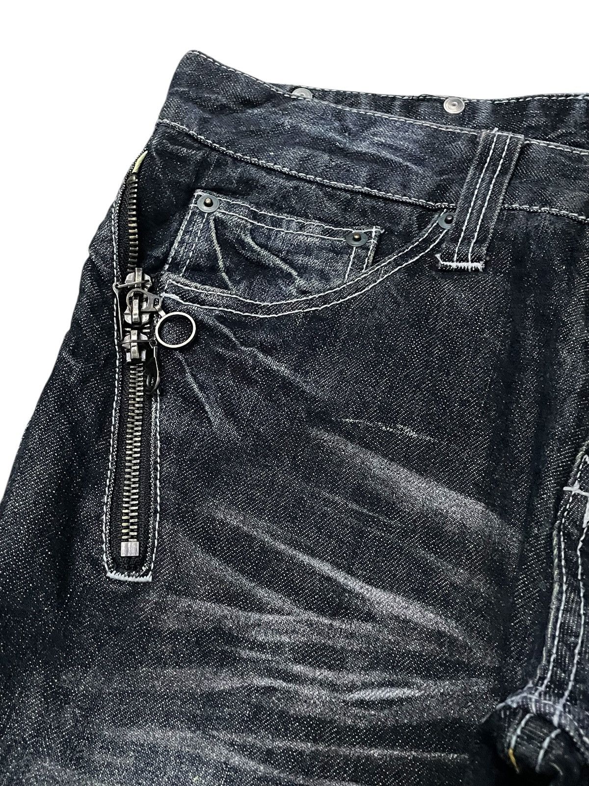 If Six Was Nine × Le Grande Bleu (L.G.B.) × semanticdesign Semantic Design Japan Multi Zipper Slant Pocket Flared Jeans Size US 30 / EU 46 - 8 Thumbnail