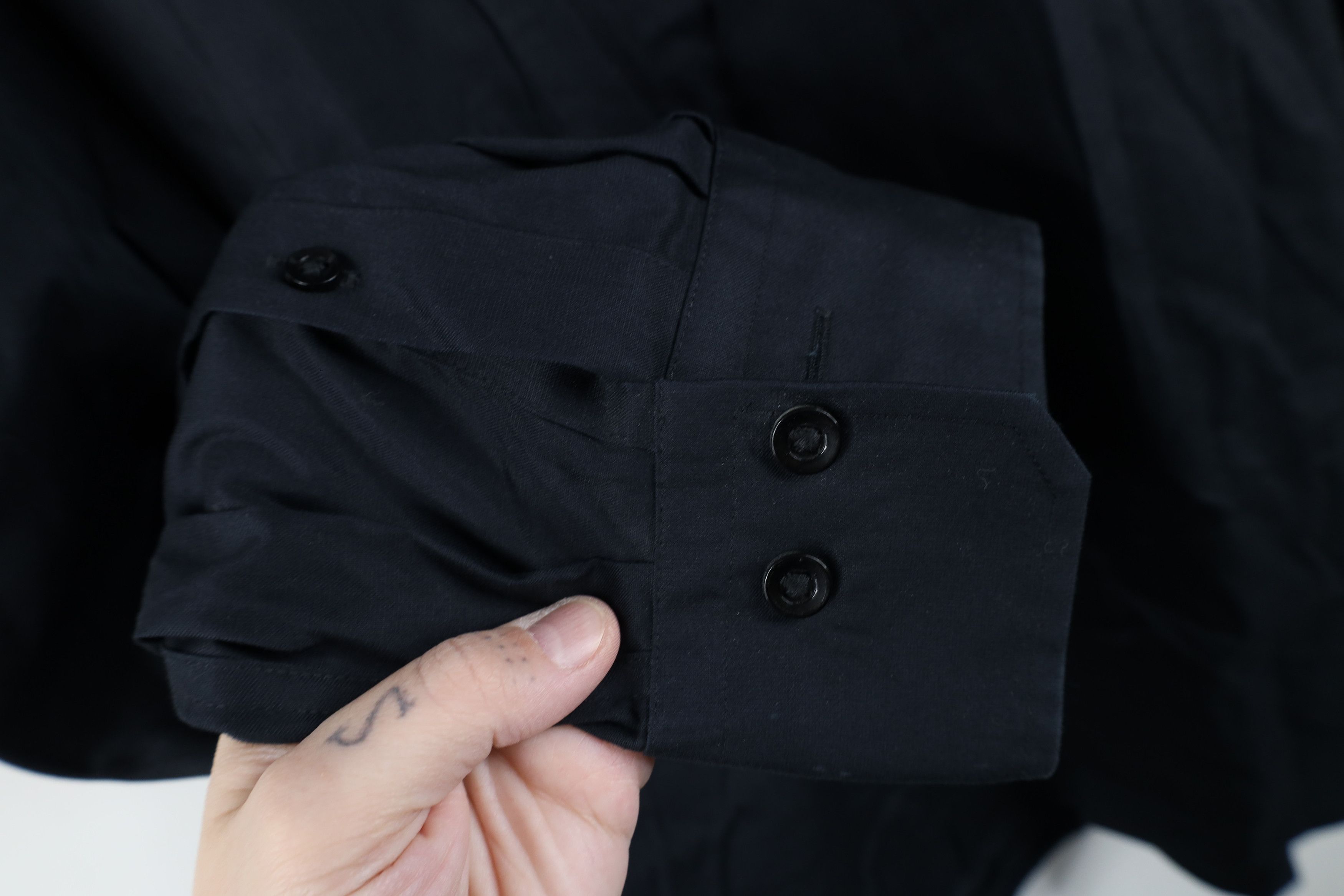 Vintage Lorenzo Uomo Trim Fit The Perfect Black Shirt Collared Shirt Size US M / EU 48-50 / 2 - 6 Thumbnail