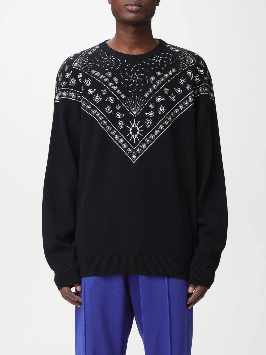 Marcelo Burlon o1mris0824 Crew Sweater in Black/White Size US S / EU 44-46 / 1 - 5 Thumbnail