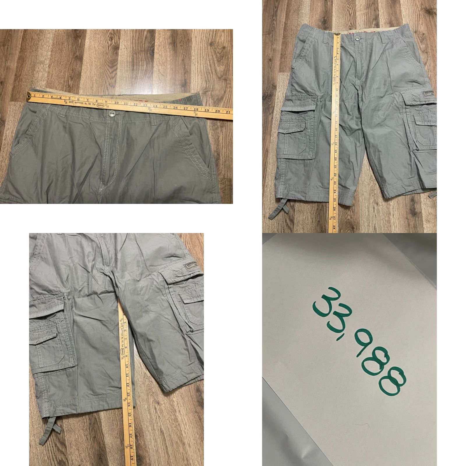 Vintage Unionbay Cargo Shorts Men's 36 Gray Pockets Casual Cargo Shorts, Regular Fit, Inseam 14in, Gray, UnionBay Size US 36 / EU 52 - 8 Thumbnail