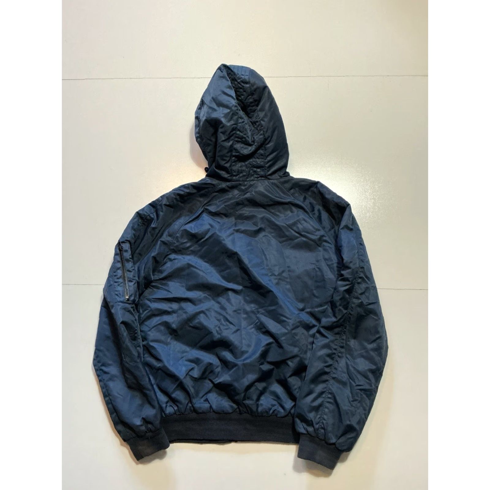 Doublet VINTAGE Whyred Bomber Jacket Navy Blue Army Hooded Zip Men M Size Navy Blue Army Bomber Jacket Mens Zip Size US M / EU 48-50 / 2 - 2 Thumbnail