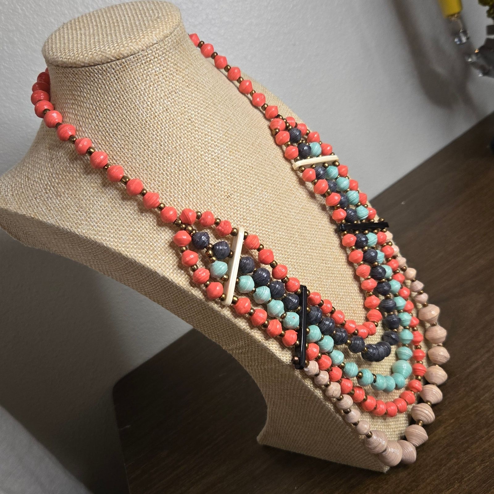 Uniqlo Multi-Strand Statement Necklace - Colorful Boho Jewelry Size ONE SIZE - 2 Thumbnail
