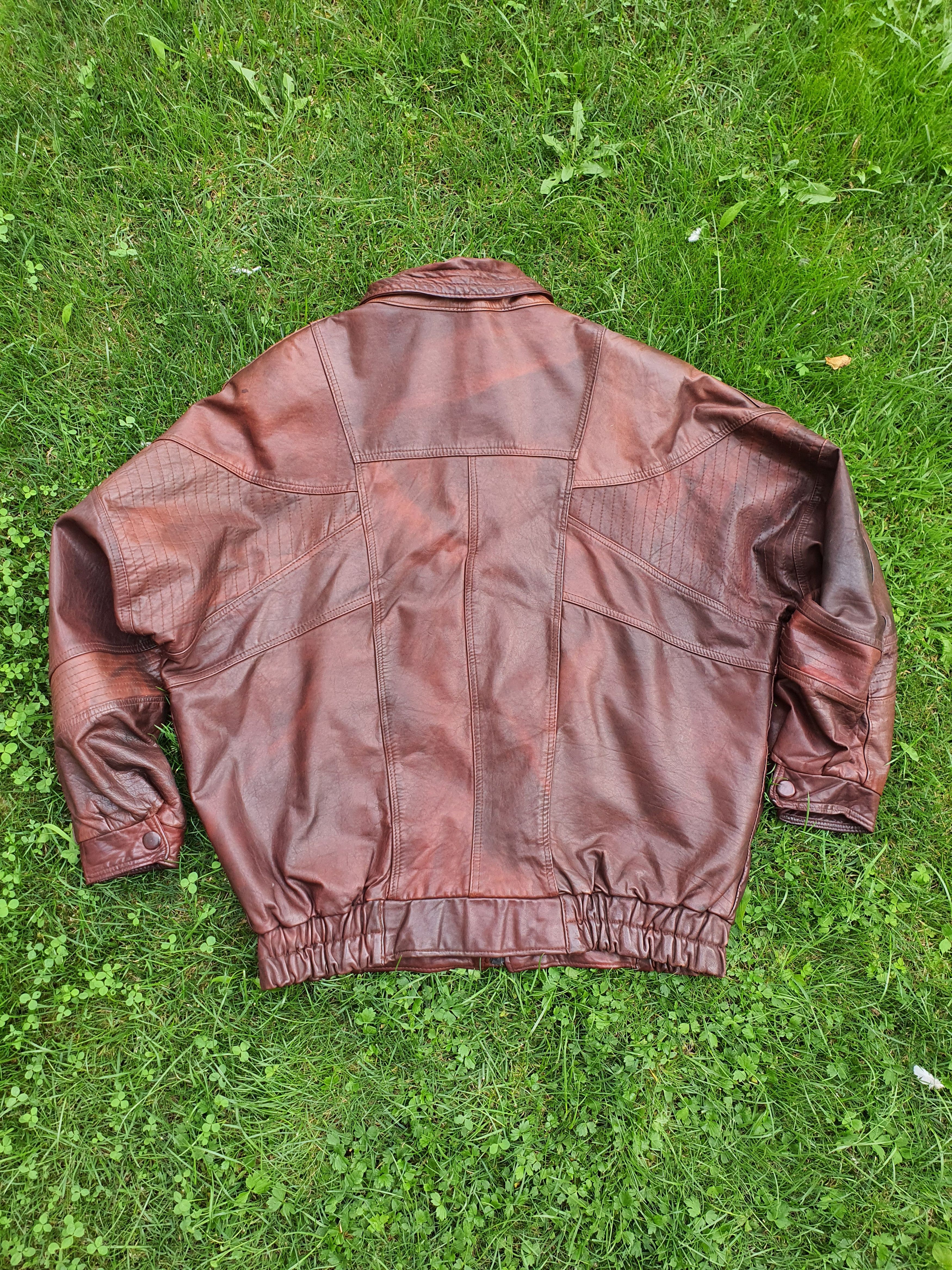 Genuine Leather × Vintage Vintage Boxy Leather Jacket Size US L / EU 52-54 / 3 - 2 Thumbnail