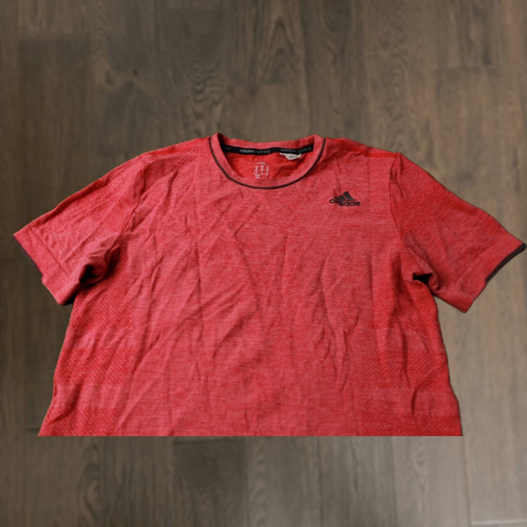 Adidas ADIDAS RUNNING T-SHIRT MEN Shirt Jersey Short Sleeve M Red and Gray 2016 Running Performance Size US M / EU 48-50 / 2 - 1 Thumbnail