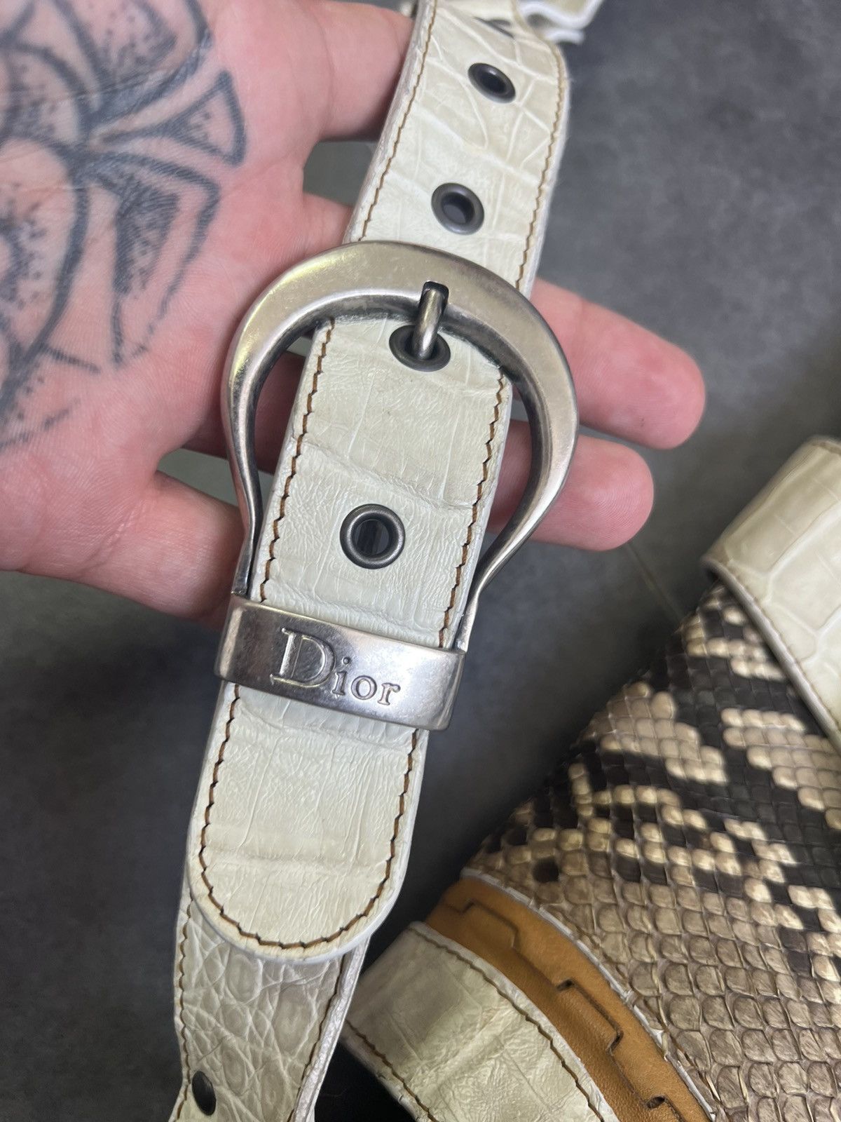 Dior × John Galliano Dior Limited Edition python and alligator skin gaucho Bag Size ONE SIZE - 5 Thumbnail