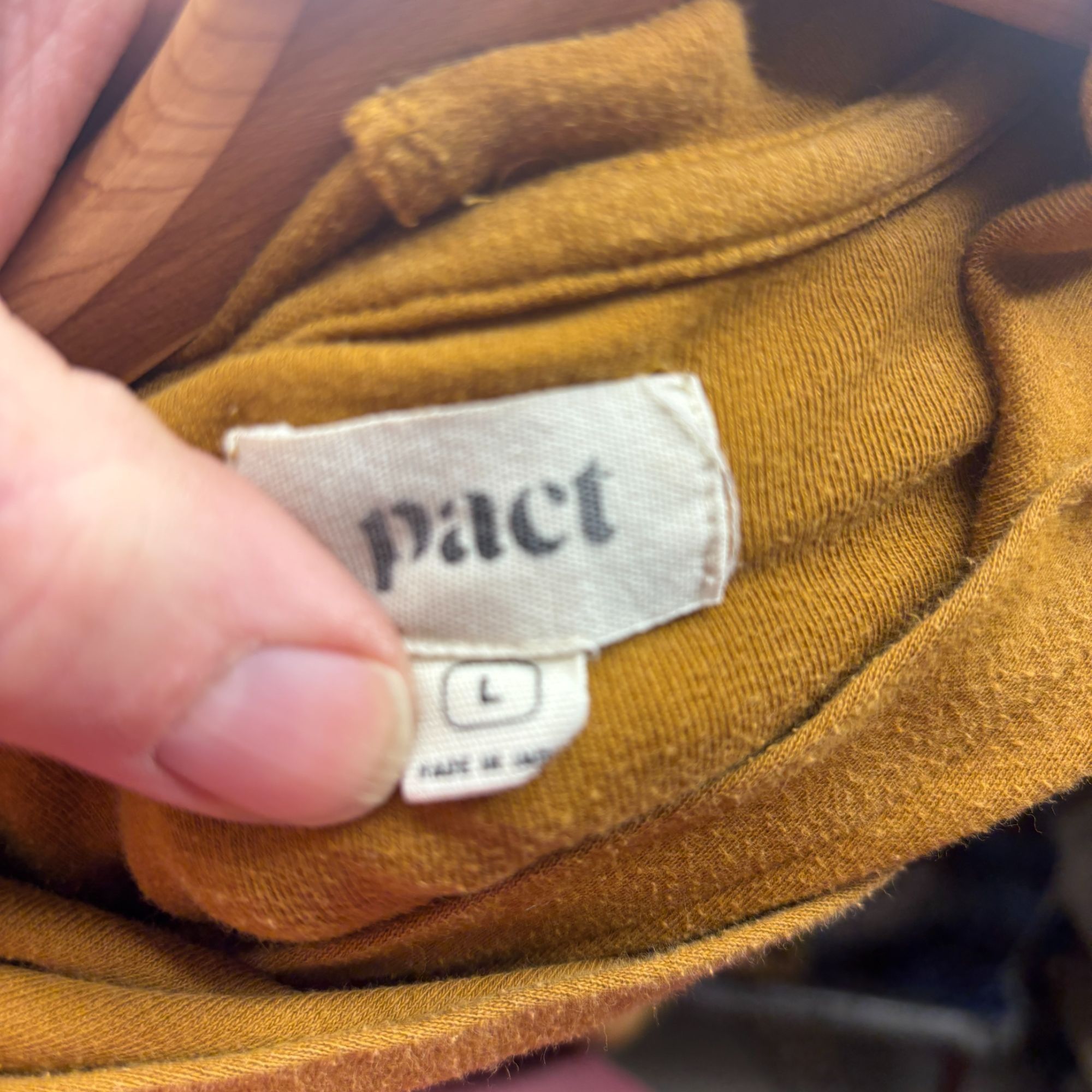Vintage Pact Women's L Organic Cotton Mustard Hoodie Sweatshirt w/Si Size L / US 10 / IT 46 - 3 Thumbnail