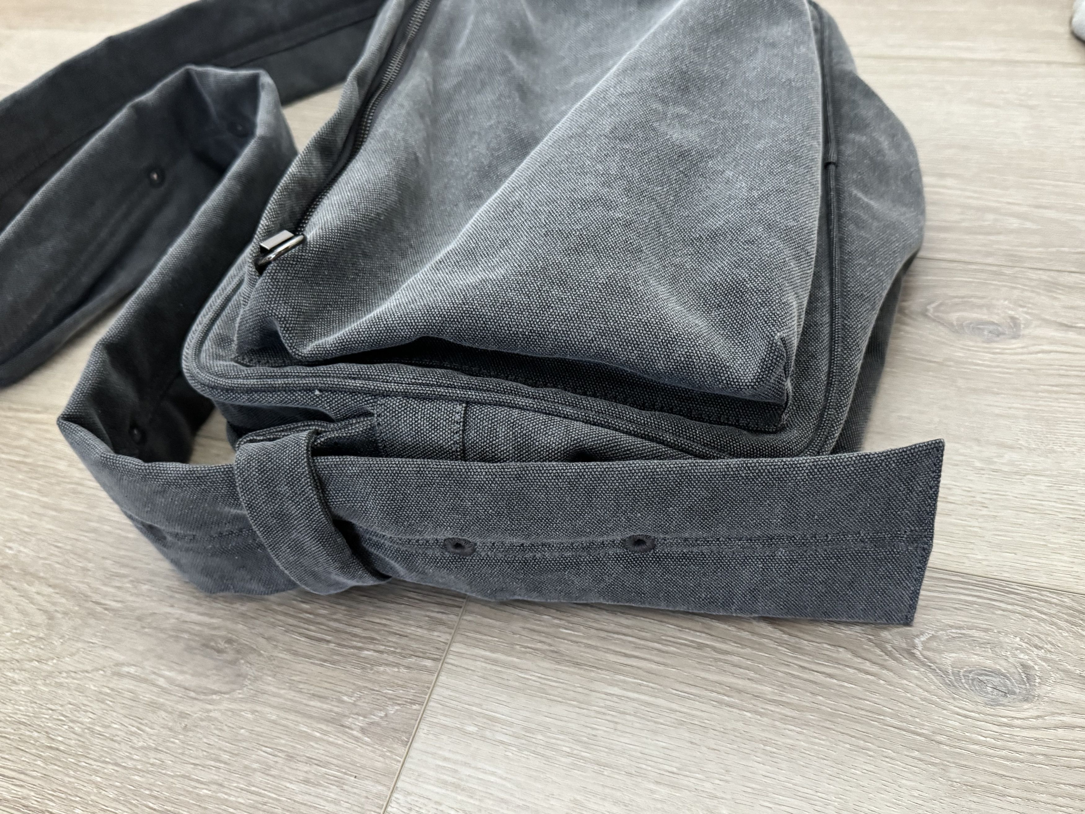 Solid Homme Solid Homme Gray Canvas Washed Crossbody Bag Size ONE SIZE - 3 Thumbnail