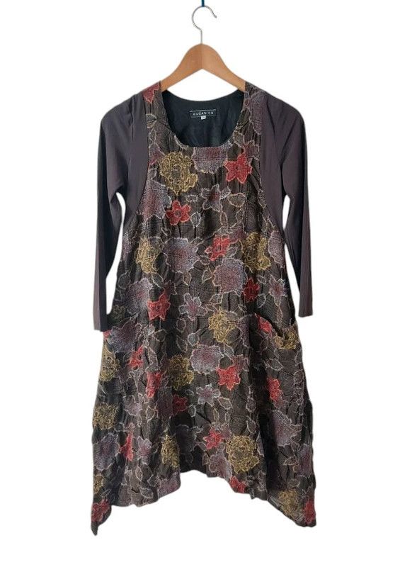 Vintage Hugan'Co vintage lagenlook dress 10 Size M / US 6-8 / IT 42-44 - 3 Thumbnail