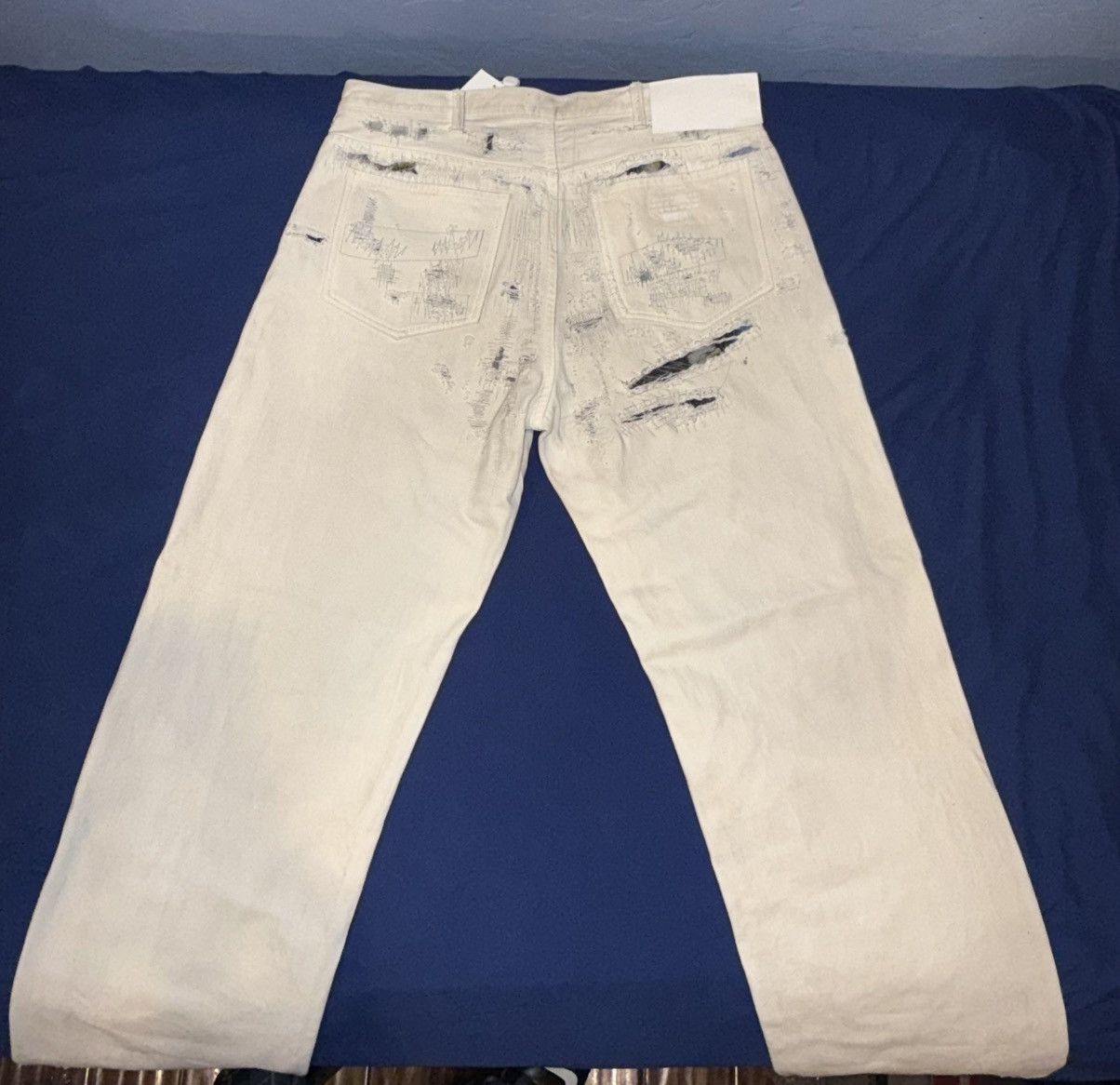 Maison Margiela × Supreme Supreme Maison Margiela Distressed Loose Fit Selvedge Jean Size US 32 / EU 48 - 2 Thumbnail