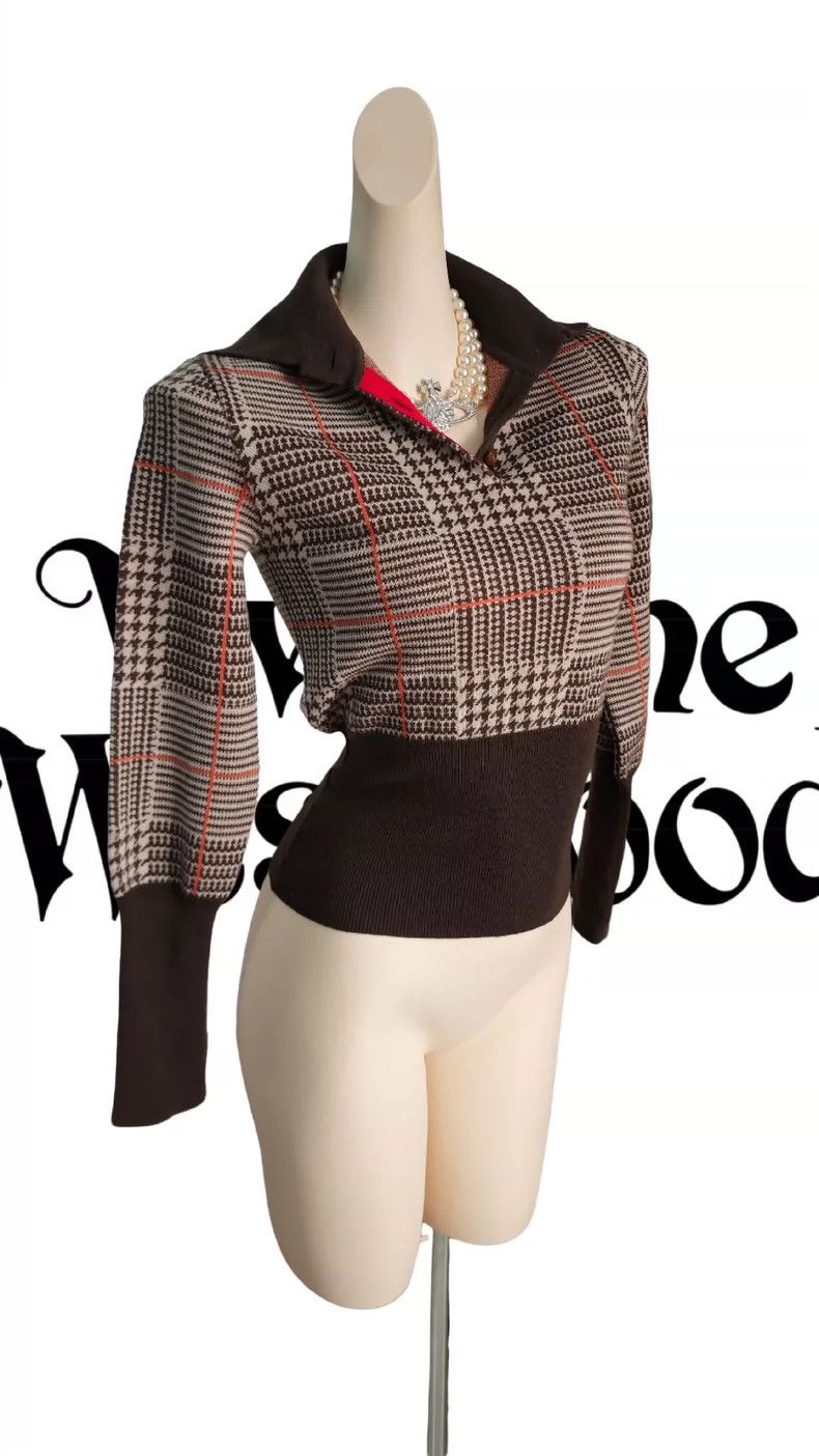 Vivienne Westwood Vivienne Westwood Brown checkered sweater Size S / US 4 / IT 40 - 2 Thumbnail