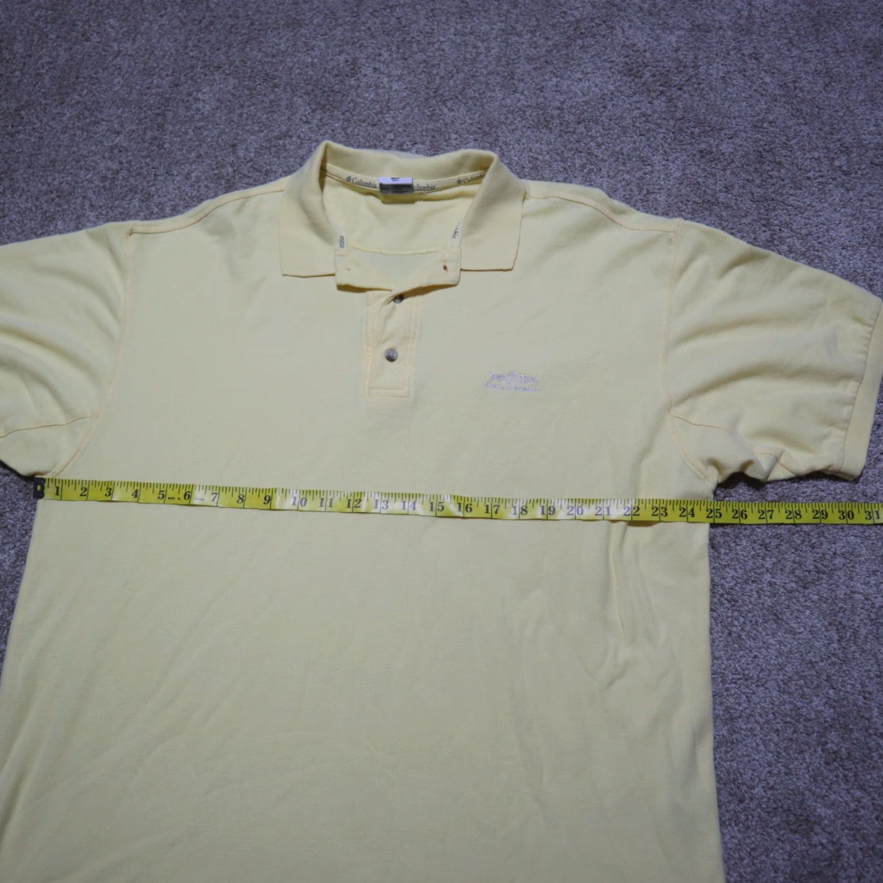 Vintage Columbia Polo Shirt Men L Yellow Embroidered Fish Logo Fishing Rugby Shirt 30" 23" Chest Casual Sportswear Mens Size US L / EU 52-54 / 3 - 3 Thumbnail