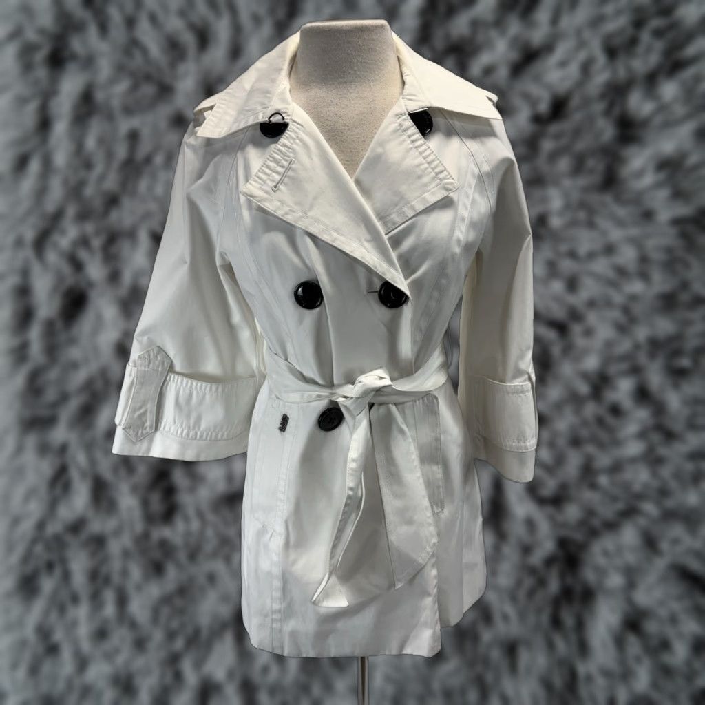 Miss Sixty VINTAGE Miss Sixty Trench Coat Jacket Women’s Medium White Belted Double Breast Y2K Size M / US 6-8 / IT 42-44 - 1 Thumbnail