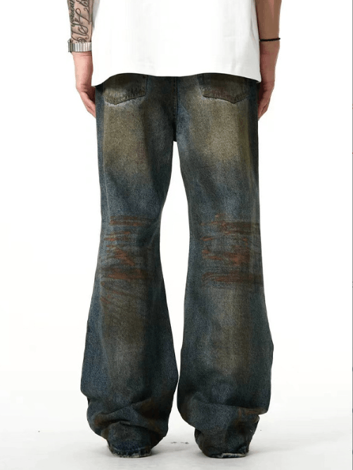 Japanese Brand × Jean Dark blue straight loose American street ripped jeans Size US 32 / EU 48 - 4 Thumbnail