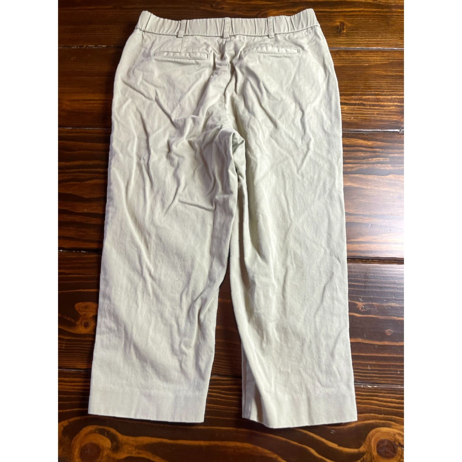 Vintage Studio Works Pants Women's 4P Petite Capri Elastic Waist Tan Size 27" / US 4 / IT 40 - 2 Thumbnail