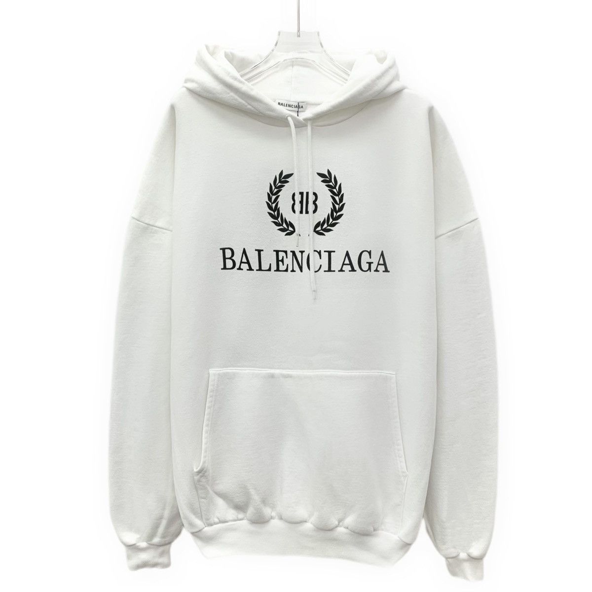 Balenciaga Balenciaga White Logo Wheat Printed Hooded Sweatshirt K26WX Size US XS / EU 42 / 0 - 1 Thumbnail