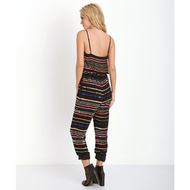 Mara Hoffman Mara Hoffman Sequin Striped Jumpsuit black size XS Size 26" / US 2 / IT 38 - 4 Thumbnail