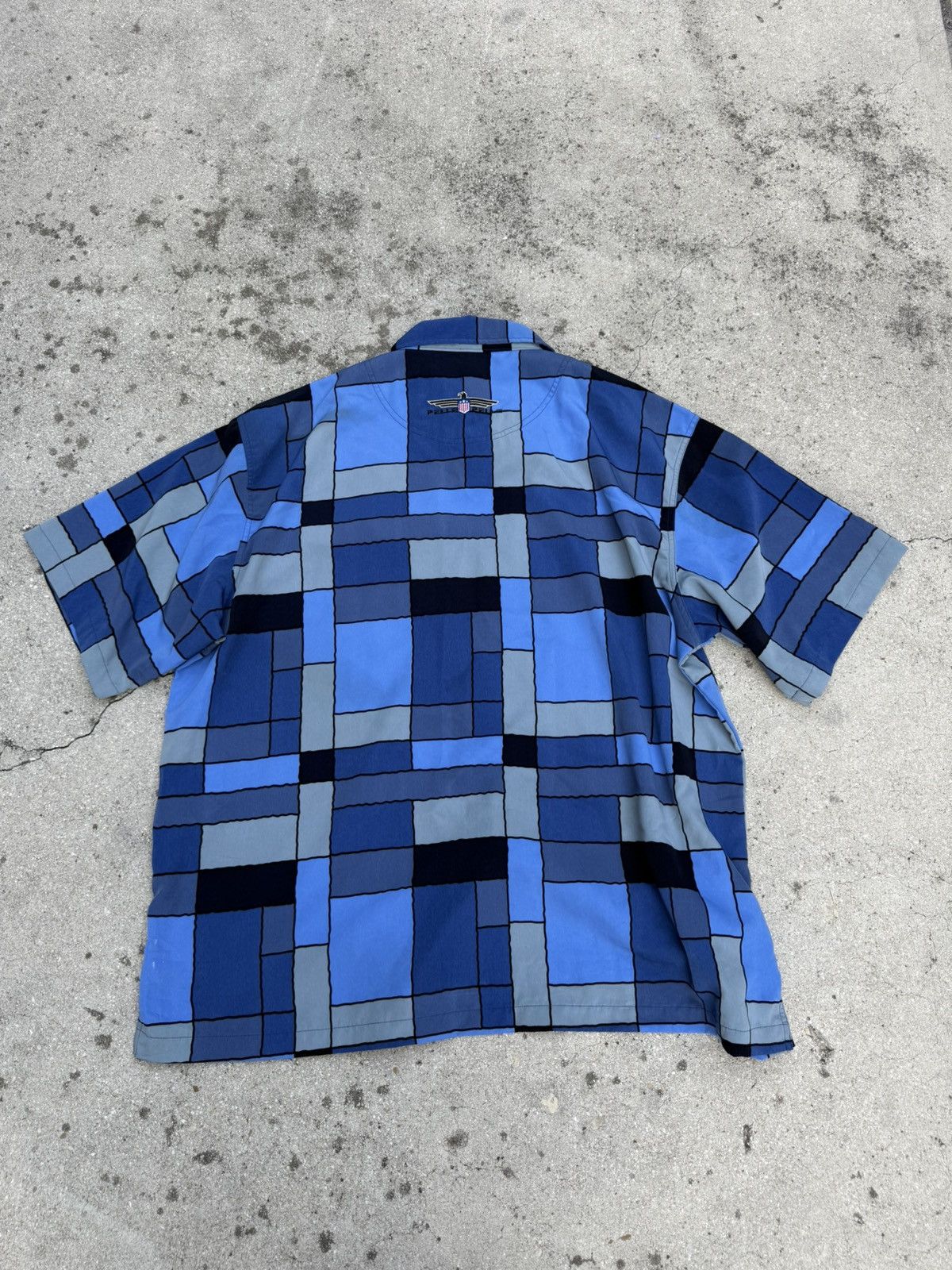 Pelle Pelle Vintage Y2K Pelle Pelle Blue Stained Glass Button Up shirt Size US XXL / EU 58 / 5 - 2 Thumbnail