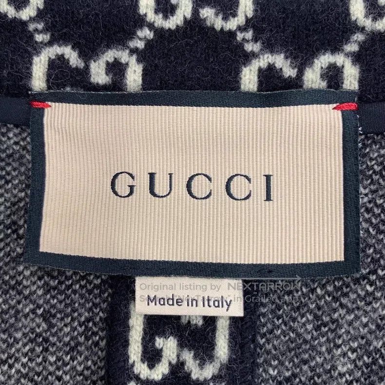 Gucci Gucci Black logo jacquard full print wool lapel cloak jack Size S / US 4 / IT 40 - 5 Thumbnail