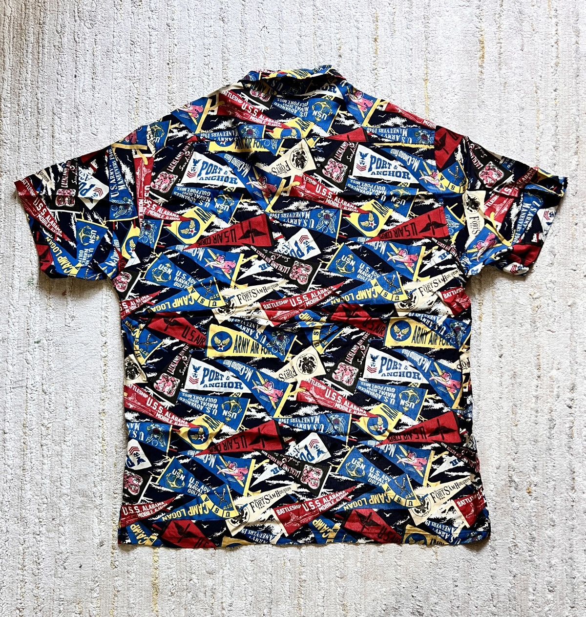 Avirex × Toyo Enterprises Avirex Army Flag Open Colar Hawaiian Shirt Size US XXL / EU 58 / 5 - 2 Thumbnail