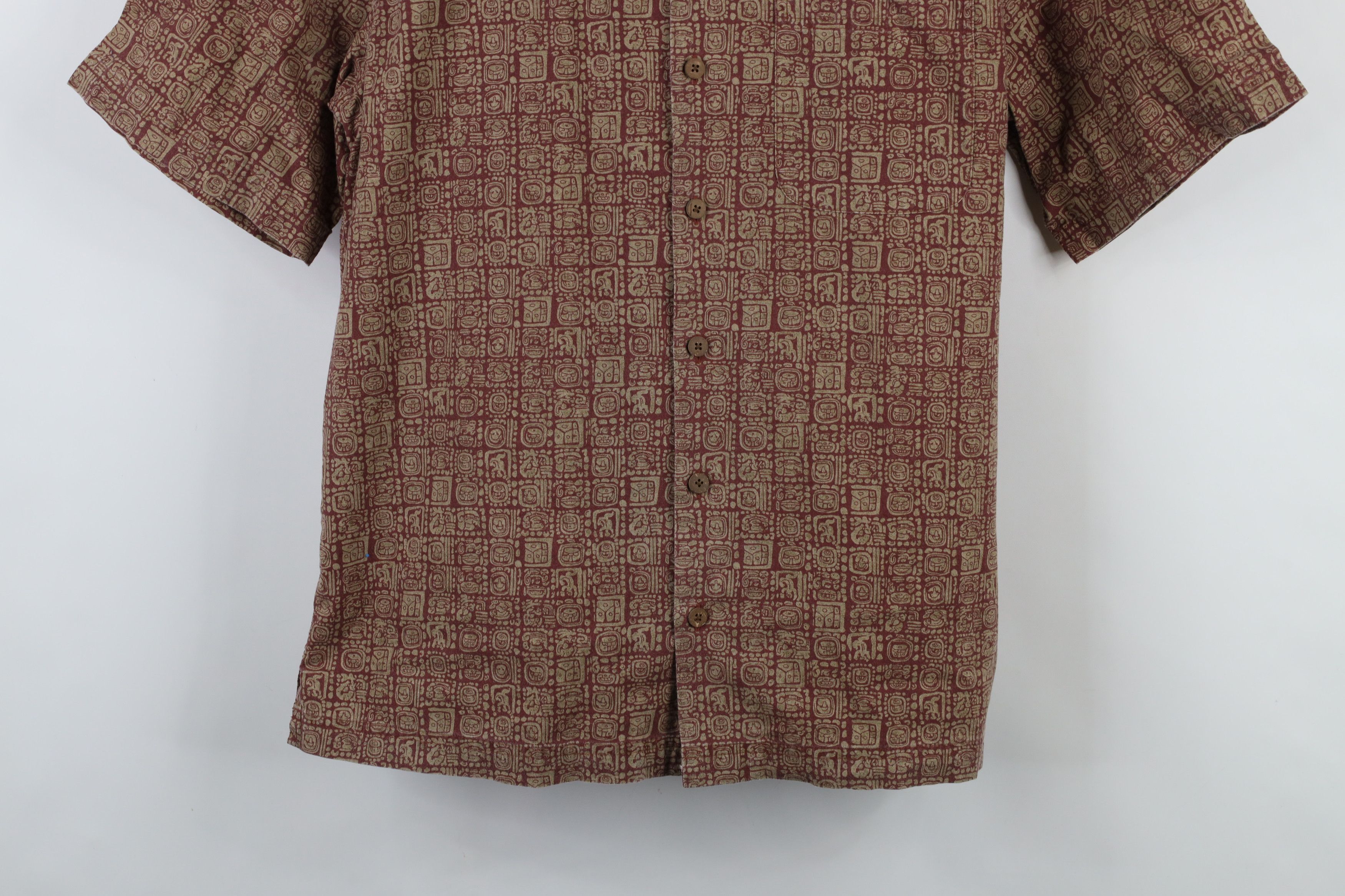 L.L. Bean × Vintage Vintage 90s LL Bean Abstract Looped Collar Button Shirt Red Size US M / EU 48-50 / 2 - 3 Thumbnail