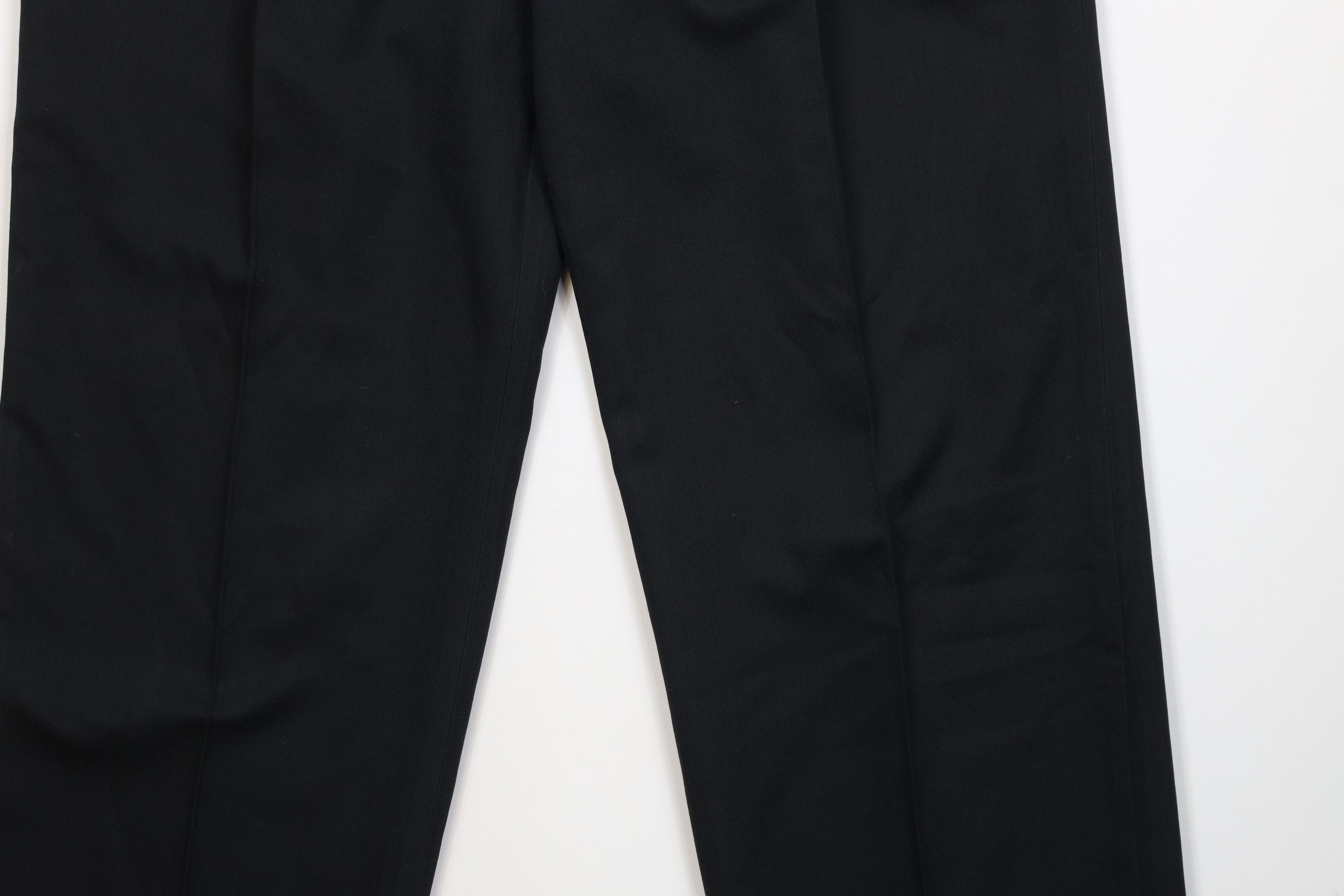 Vintage Vintage 90s Streetwear Silk Blend Wide Leg Chino Pants Black Size US 36 / EU 52 - 4 Thumbnail