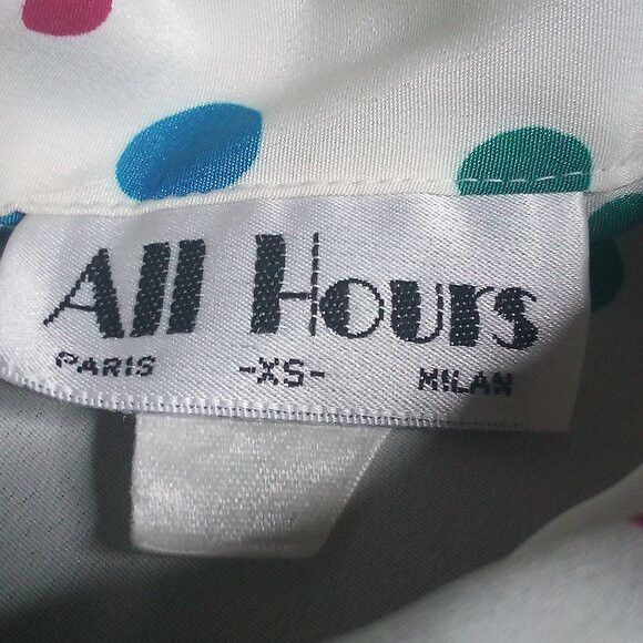 Other Vintage All Hours Polka Dots Polyester Disco Shirt Size XS / US 0-2 / IT 36-38 - 4 Thumbnail