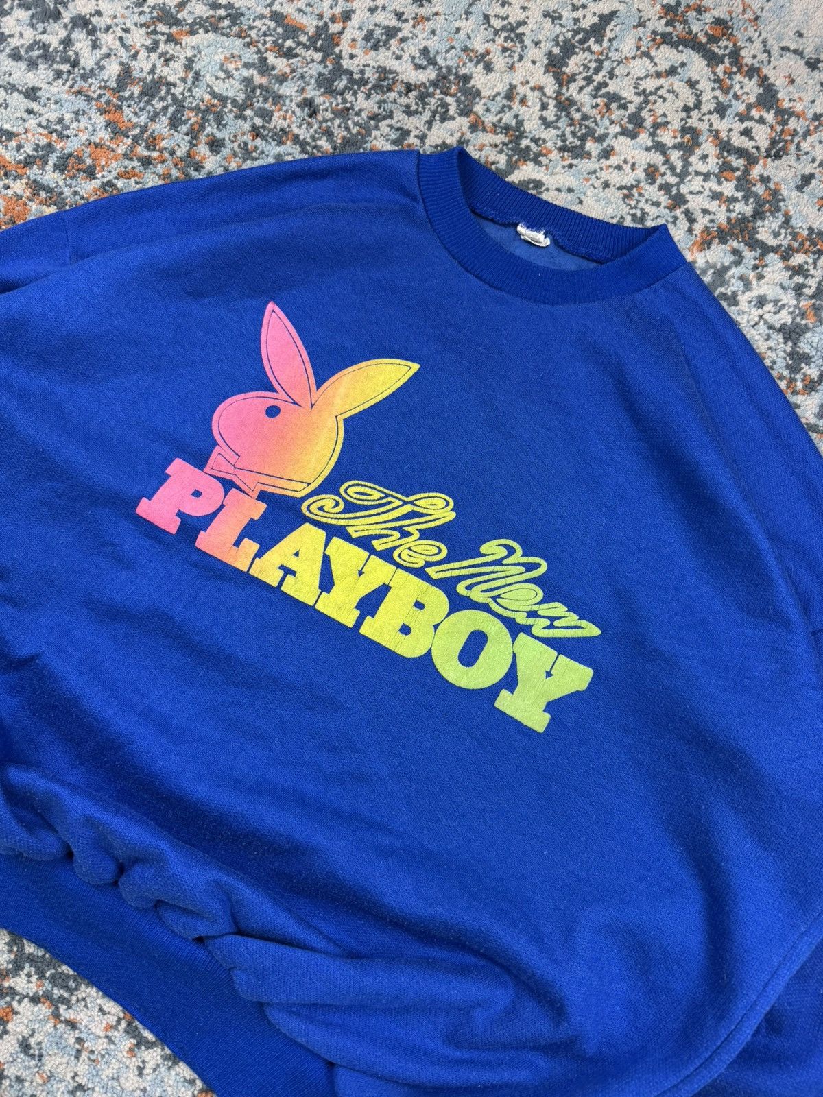 Playboy × Vintage Rare Vintage 80s The New Playboy rainbow logo sweatshirt Size US L / EU 52-54 / 3 - 3 Thumbnail