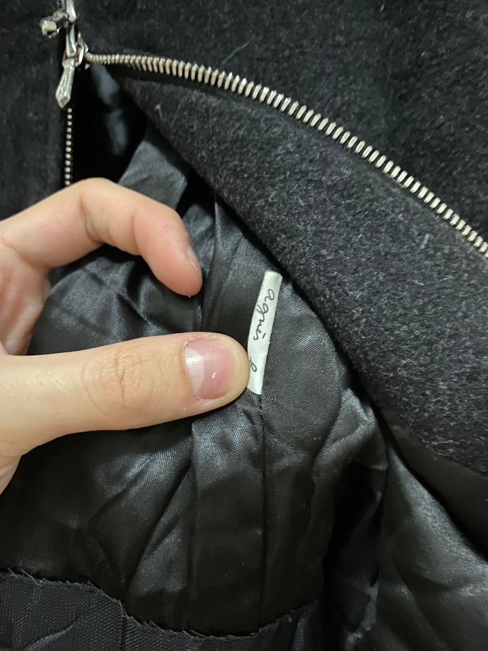 Designer × agnes b. Agnes B. Black Laine Wool Overcoat Size S / US 4 / IT 40 - 11 Thumbnail