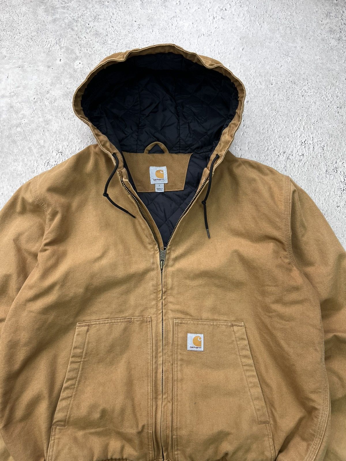 Carhartt × Vintage 90's Faded Black Vintage Carhartt Active Jacket JR105 Size US L / EU 52-54 / 3 - 3 Thumbnail