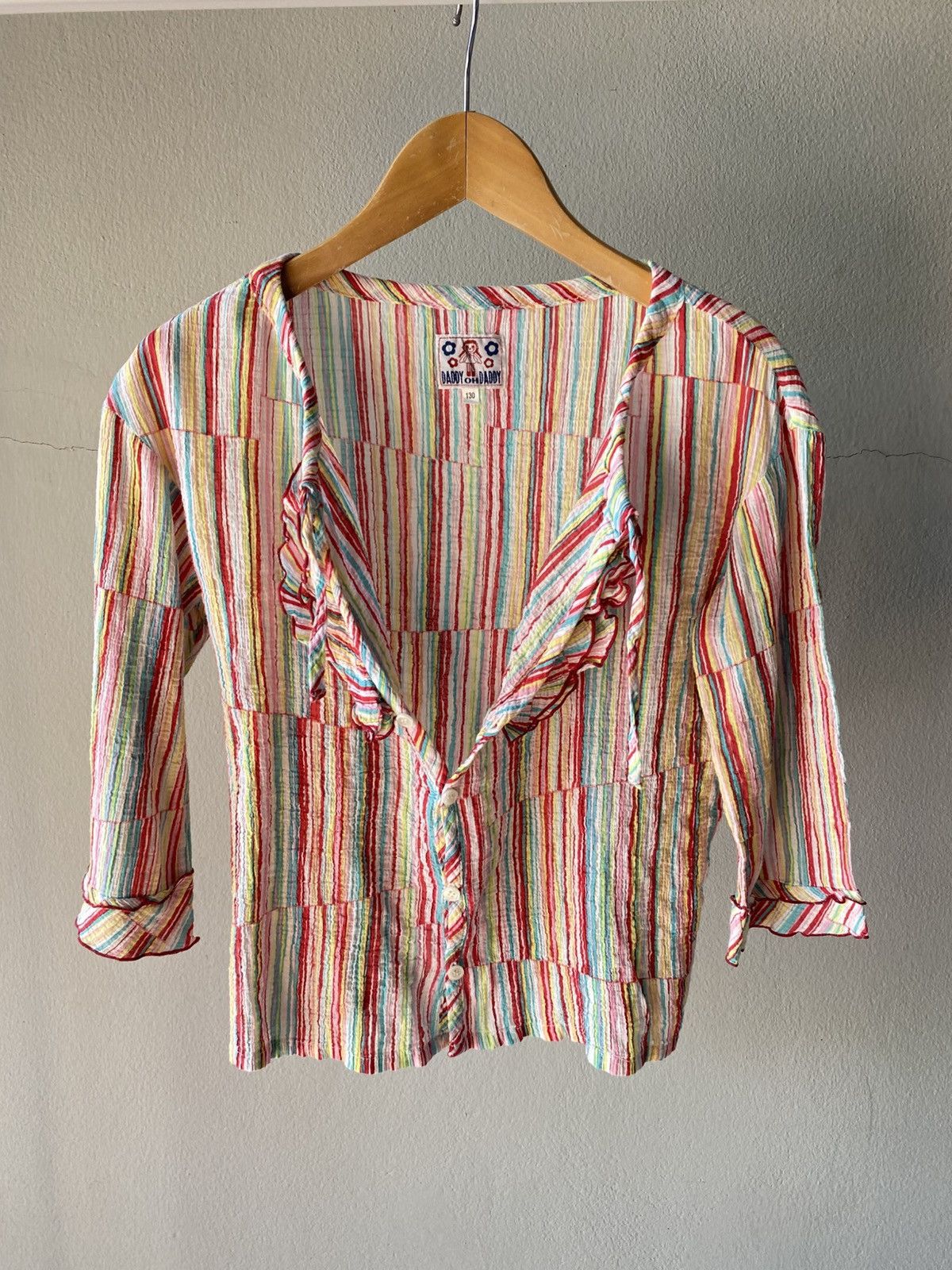 Designer × Japanese Brand DADDY OH DADDY Rainbow Striped Ruffle Blouse Size S / US 4 / IT 40 - 9 Thumbnail