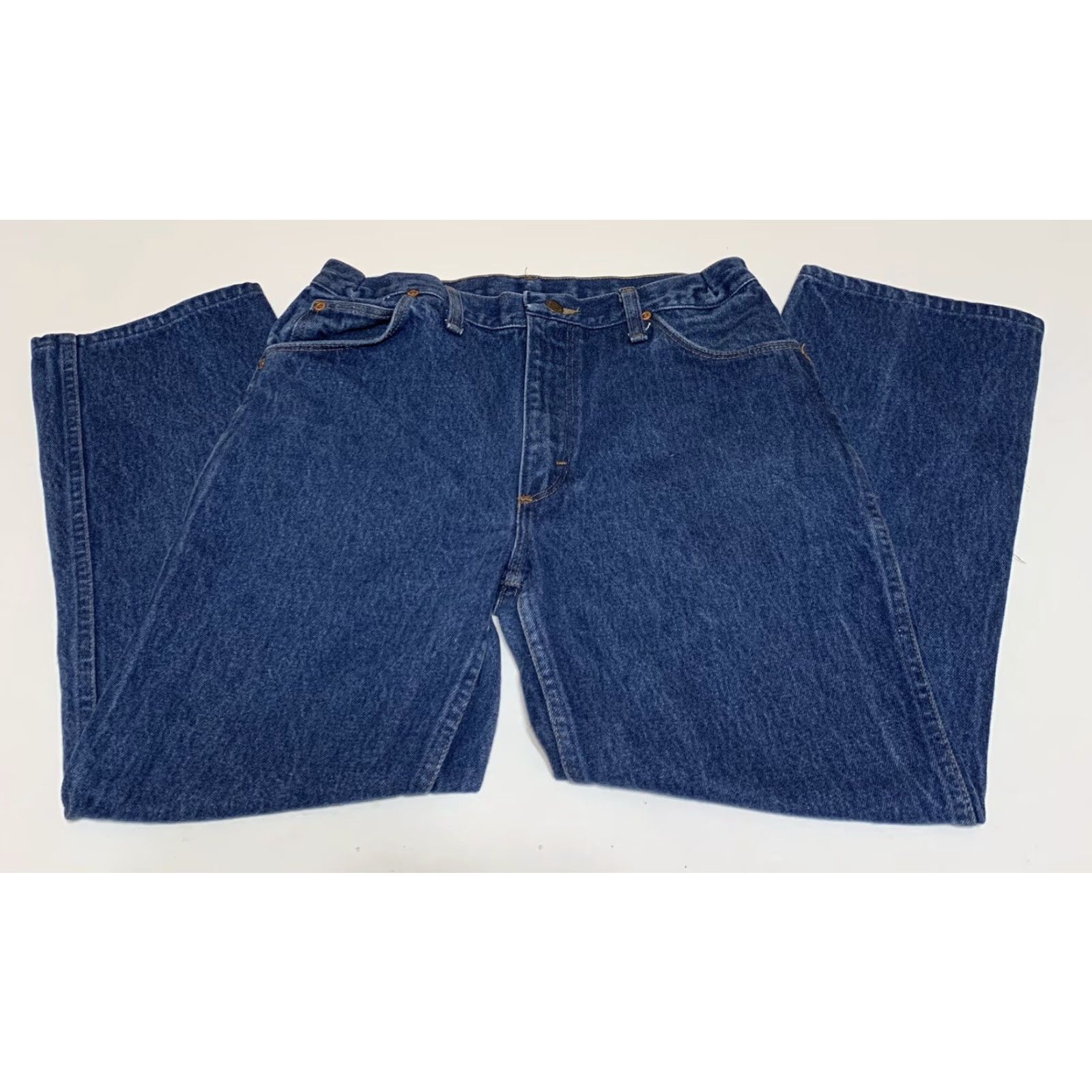Wrangler Vtg Wrangler Jeans 915PW Mens Regular Fit Blue Denim 29x25 Measures 29x25 1980s Jeans Mens Blue Denim Wrangler 915PW Size US 29 - 2 Thumbnail