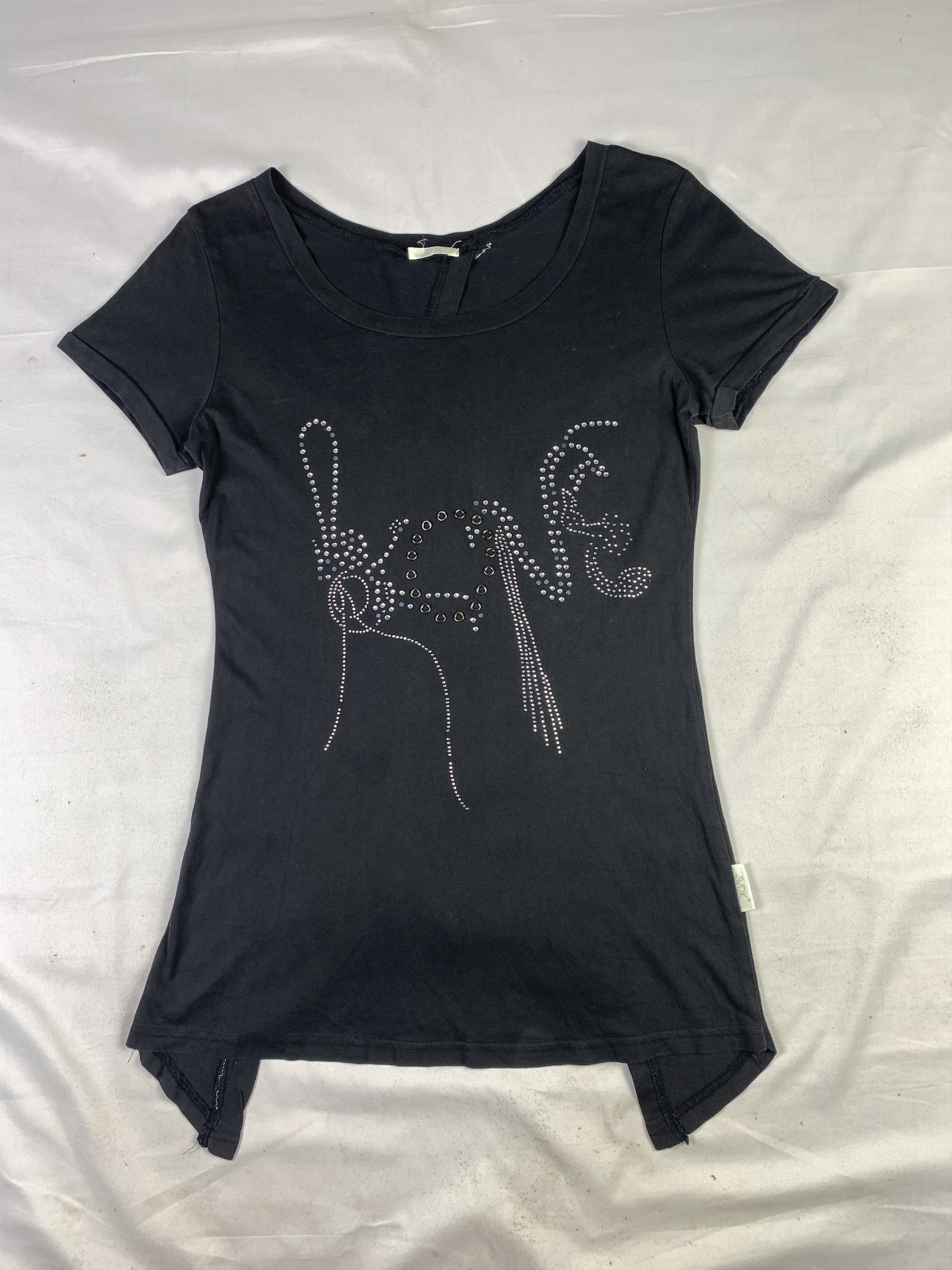 Japanese Brand SVDK Black Multifabric Studded Dressy Tee (M) Size M / US 6-8 / IT 42-44 - 1 Thumbnail
