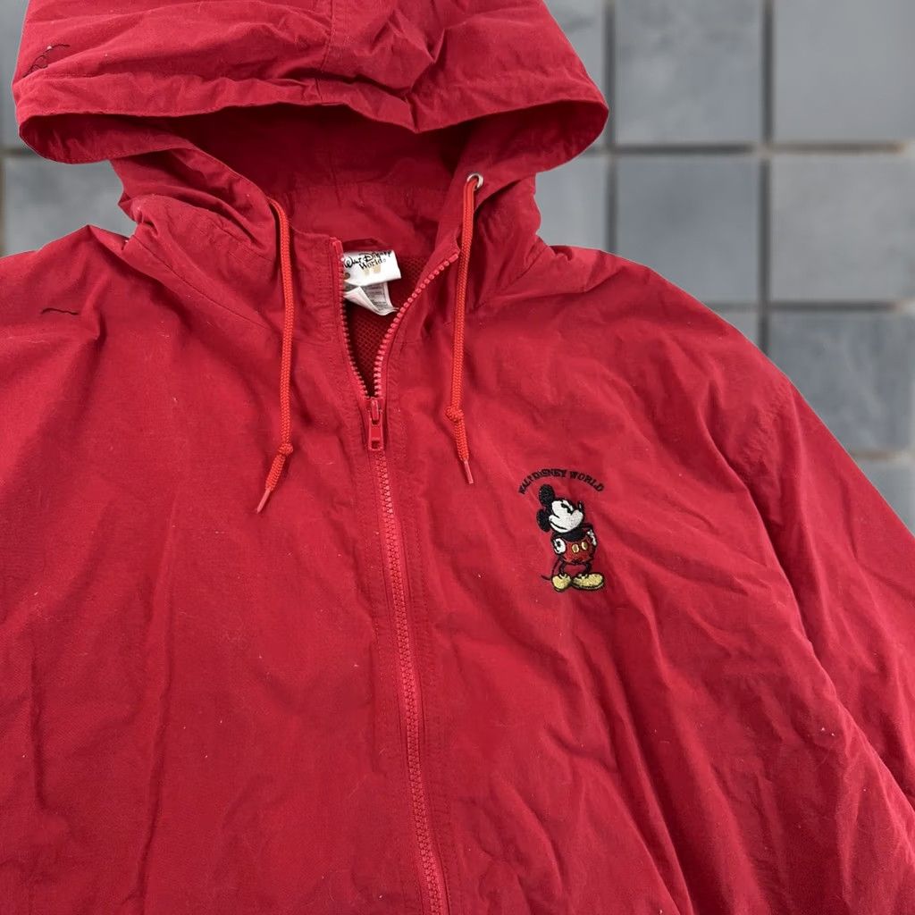 Disney VINTAGE Walt Disney World Mickey Mouse Jacket Mens 2XL Hooded Embroidered Red Size US XXL / EU 58 / 5 - 1 Thumbnail