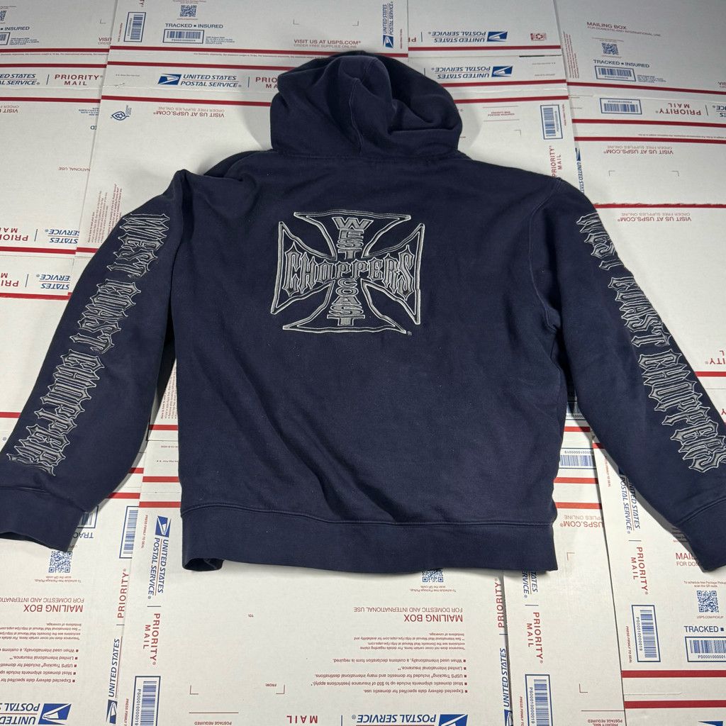 Harley Davidson West Coast Choppers Navy Embroidered Thermal Hoodie Size L Size US L / EU 52-54 / 3 - 2 Thumbnail