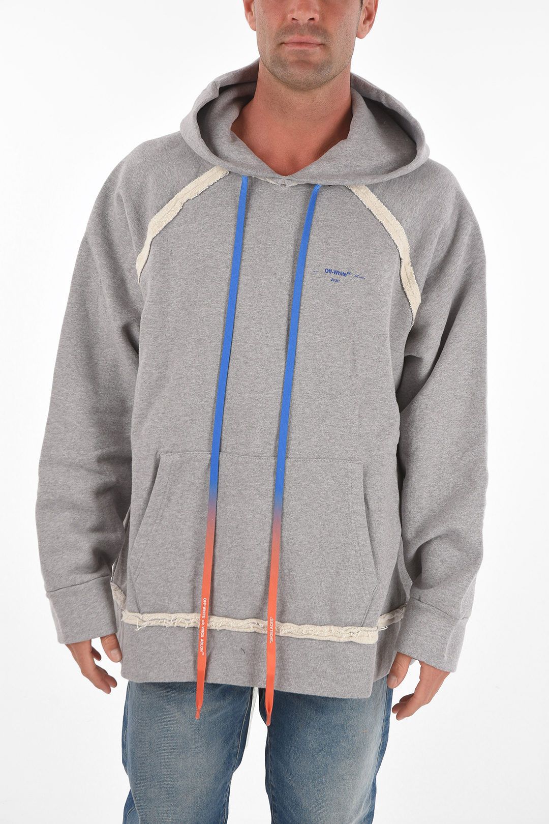 Off-White Grey Acrylic Arrows Oversized Raglan Hoodie Size US M / EU 48-50 / 2 - 3 Thumbnail