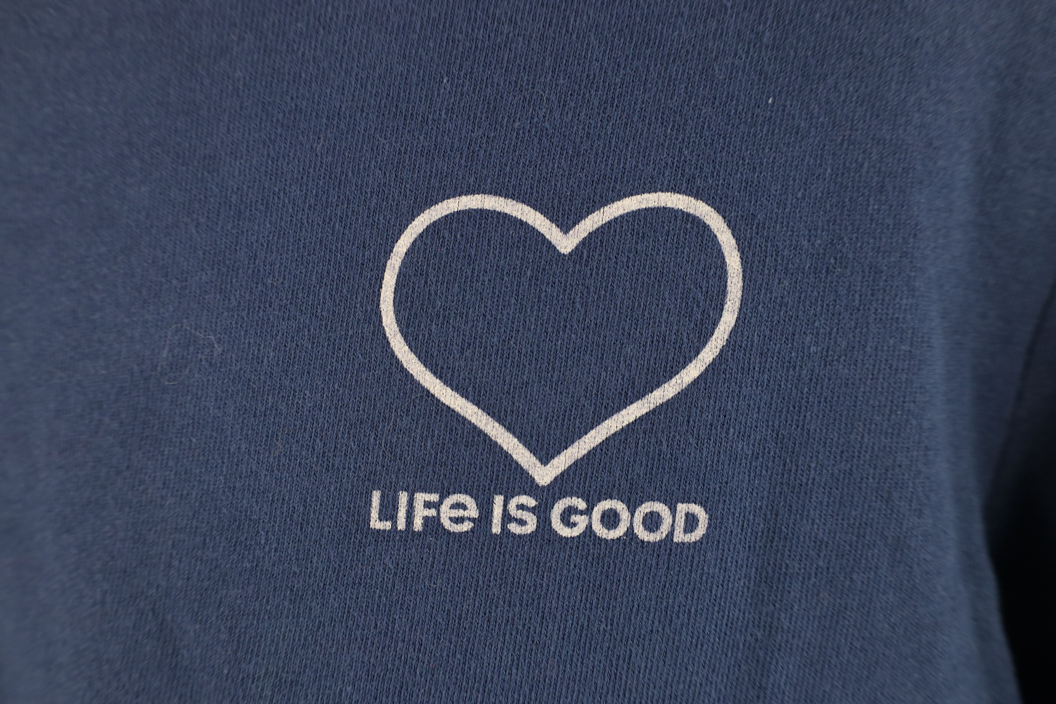 Life is Good Life Is Good Spell Out Heart French Terry Sweatshirt Blue Size S / US 4 / IT 40 - 4 Thumbnail