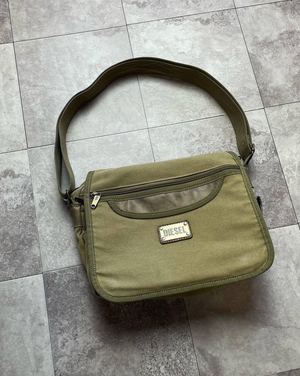 Y2K Vintage Diesel Canvas Cargo Crossbody Bag – Minimal Techwear Utility main image 0