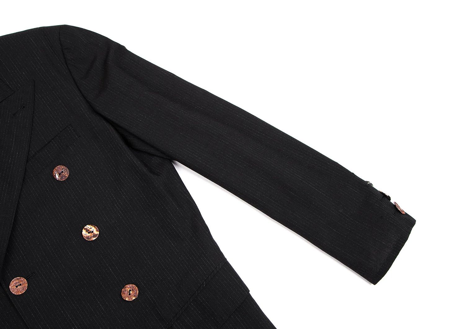 Jean Paul Gaultier Wool Chalk Stripe Double Jacket in Black, Size 48 Size US M / EU 48-50 / 2 - 5 Thumbnail