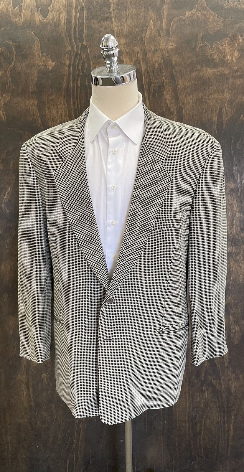 Giorgio Armani × Vintage Textured Armani Check Sports Jacket Size 44R - 1 Thumbnail