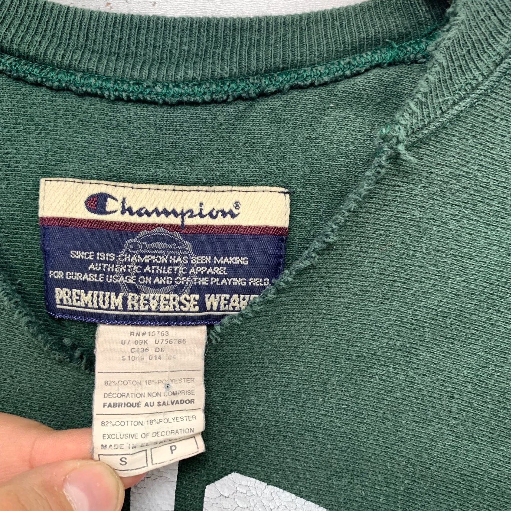 Champion VINTAGE Champion Reverse Weave Sweatshirt Small Green West 1923 Cropped Chopped Mens Sweatshirt Green 1920s Size US S / EU 44-46 / 1 - 2 Thumbnail
