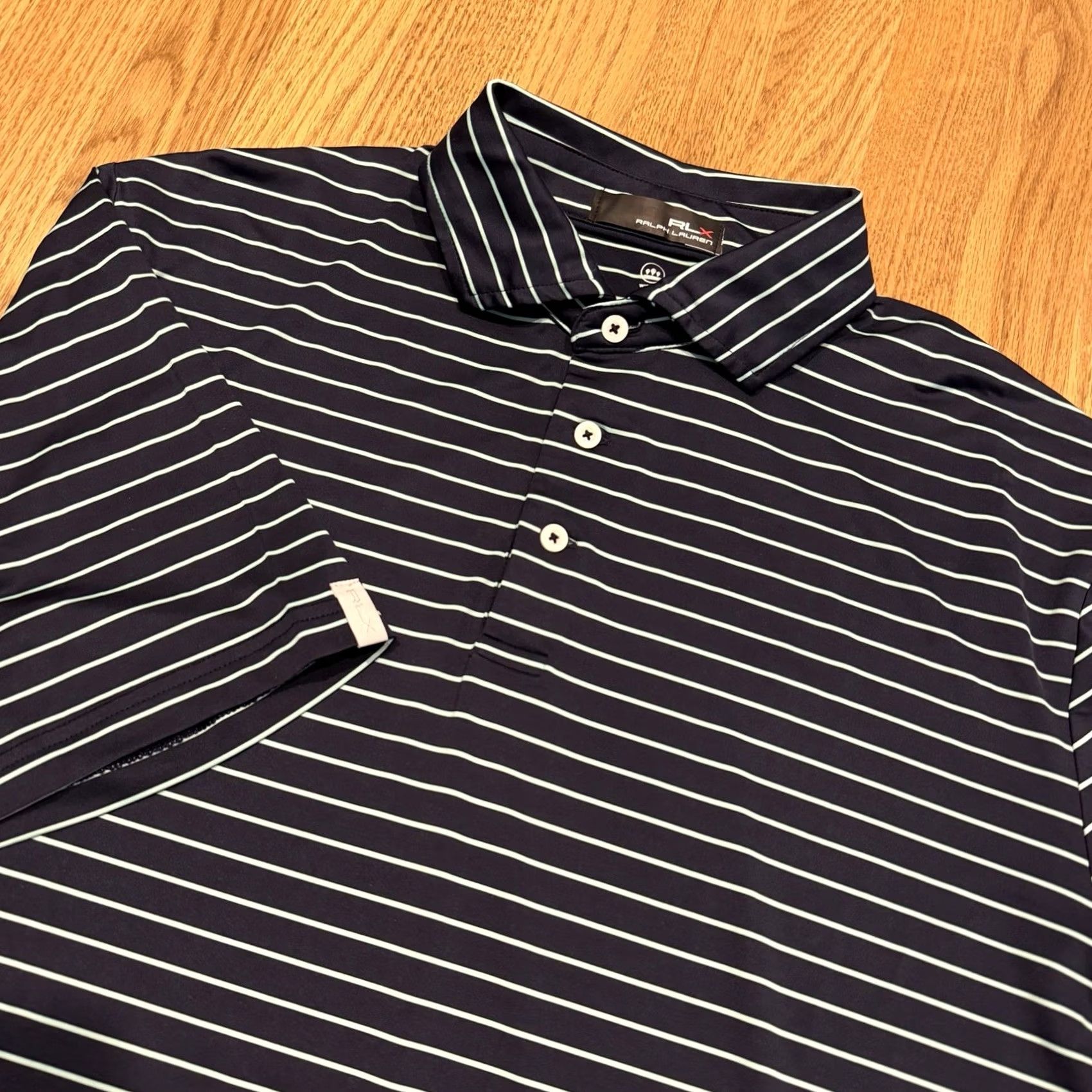 RLX Ralph Lauren RLX Ralph Lauren Golf Polo Shirt XL Striped Short Sleeve Mens Size US XL / EU 56 / 4 - 3 Thumbnail