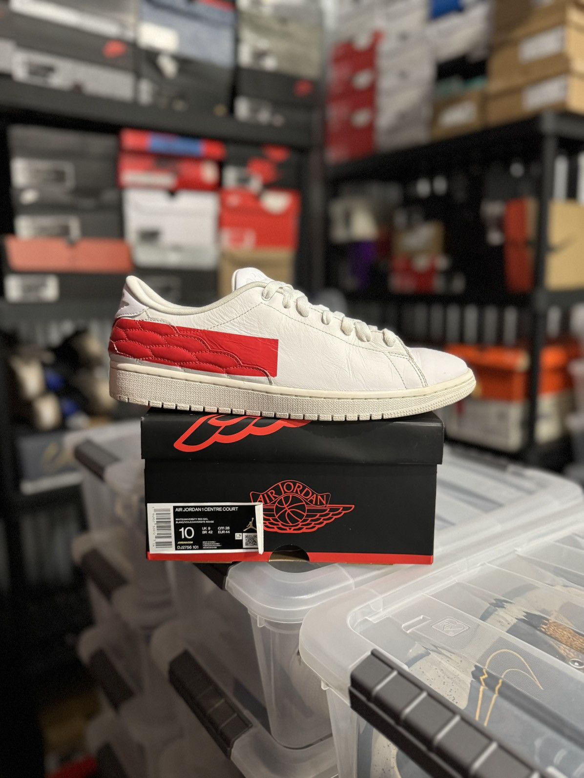 Jordan Brand Jordan 1 Low Centre Court White Red Size 10 Size US 10 / EU 43 - 1 Thumbnail