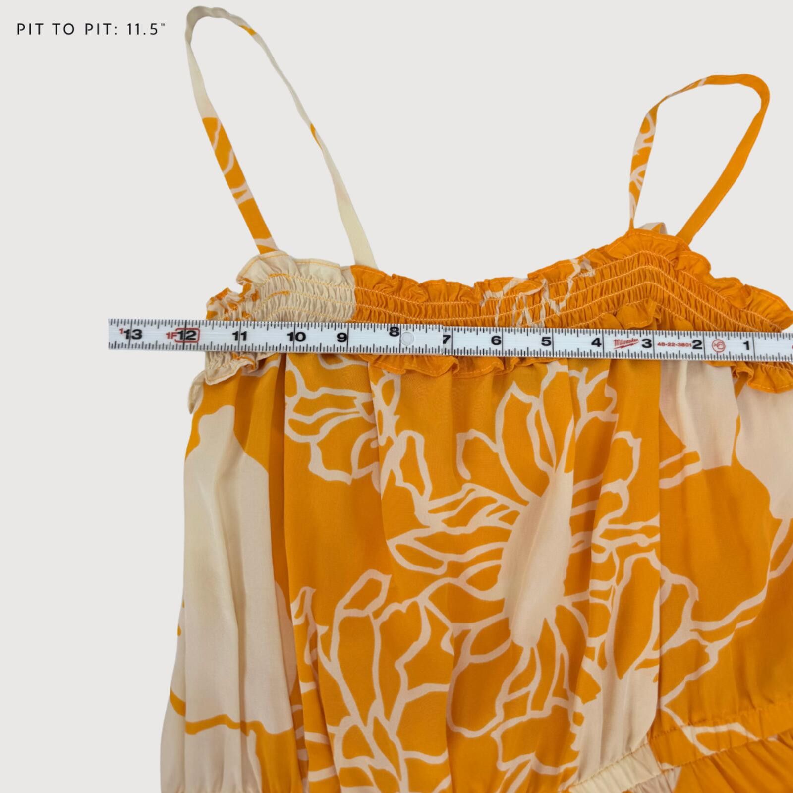 Other Nieves Lavi Silk Floral Midi Dress Yellow XS Size XS / US 0-2 / IT 36-38 - 6 Thumbnail