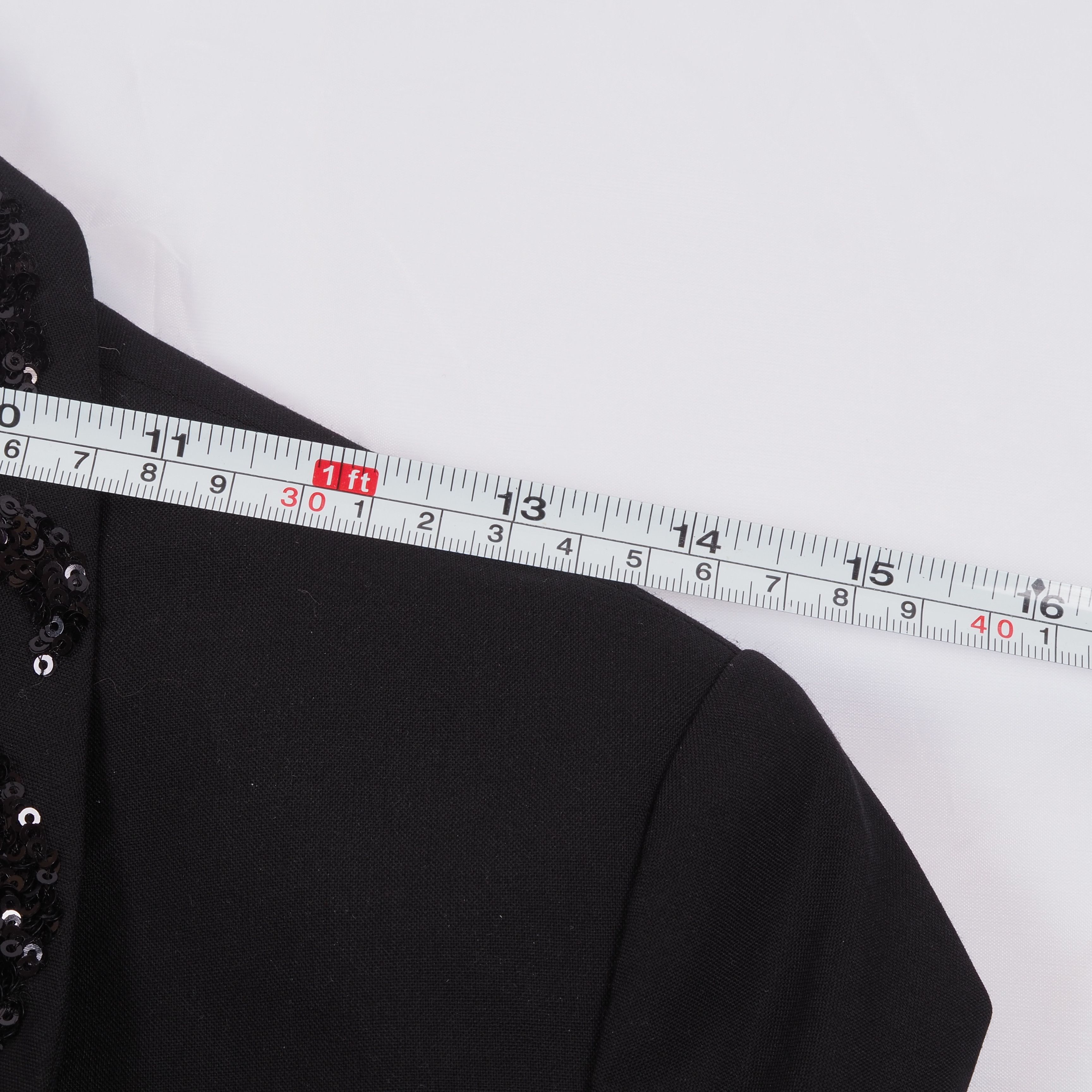 Helmut Lang Helmut Lang Vintage Black Asymmetric Sequin Blazer Jacket Size S / US 4 / IT 40 - 14 Thumbnail